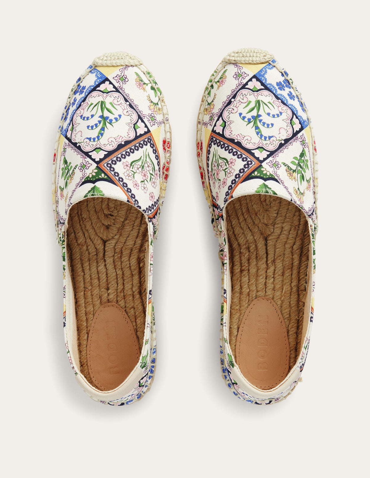 Espadrilles plates classiques-Ivoire, motif Wild Bluebell - Image 4