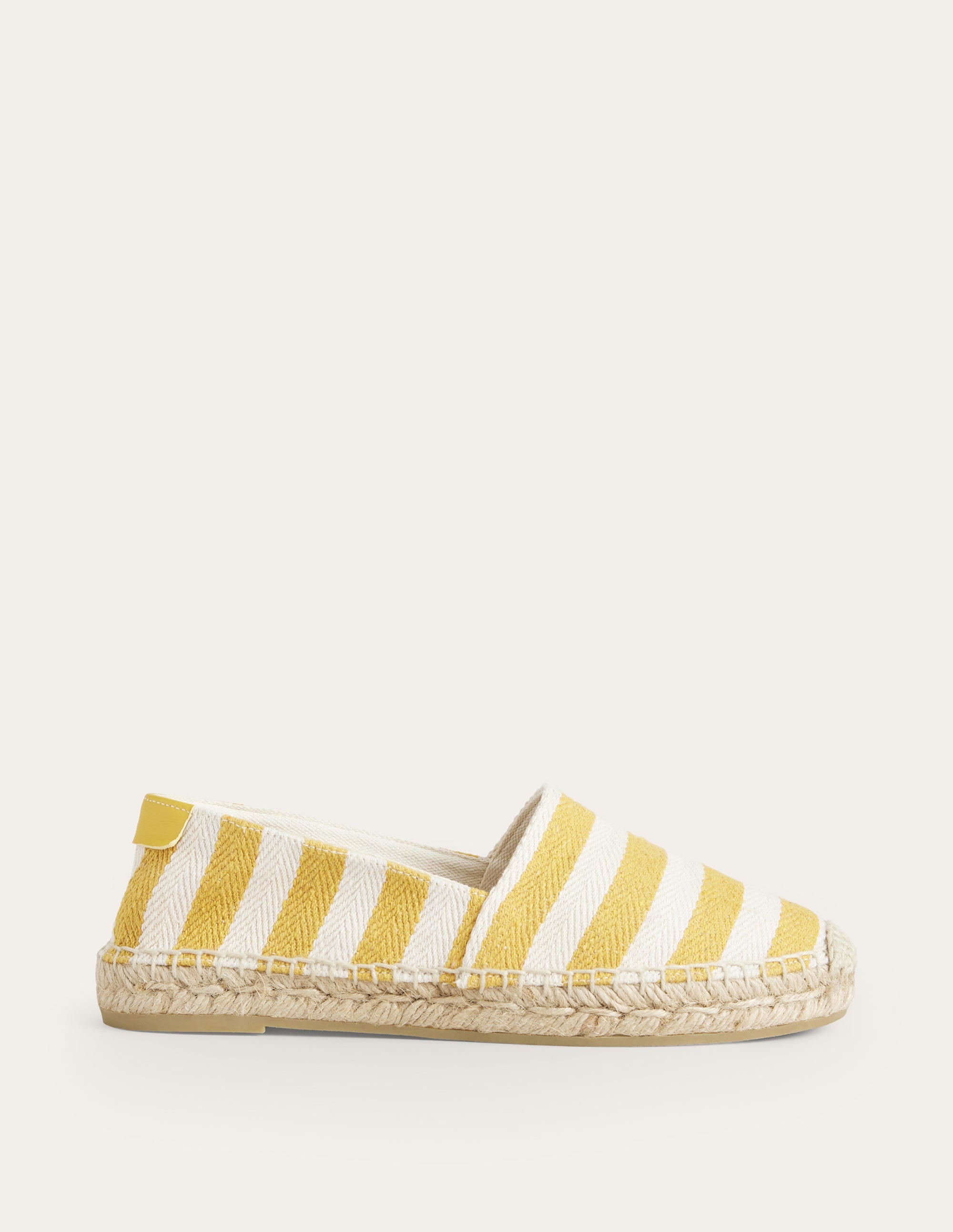 Classic Flat Espadrilles-Ochre Canvas Stripe - Image 1