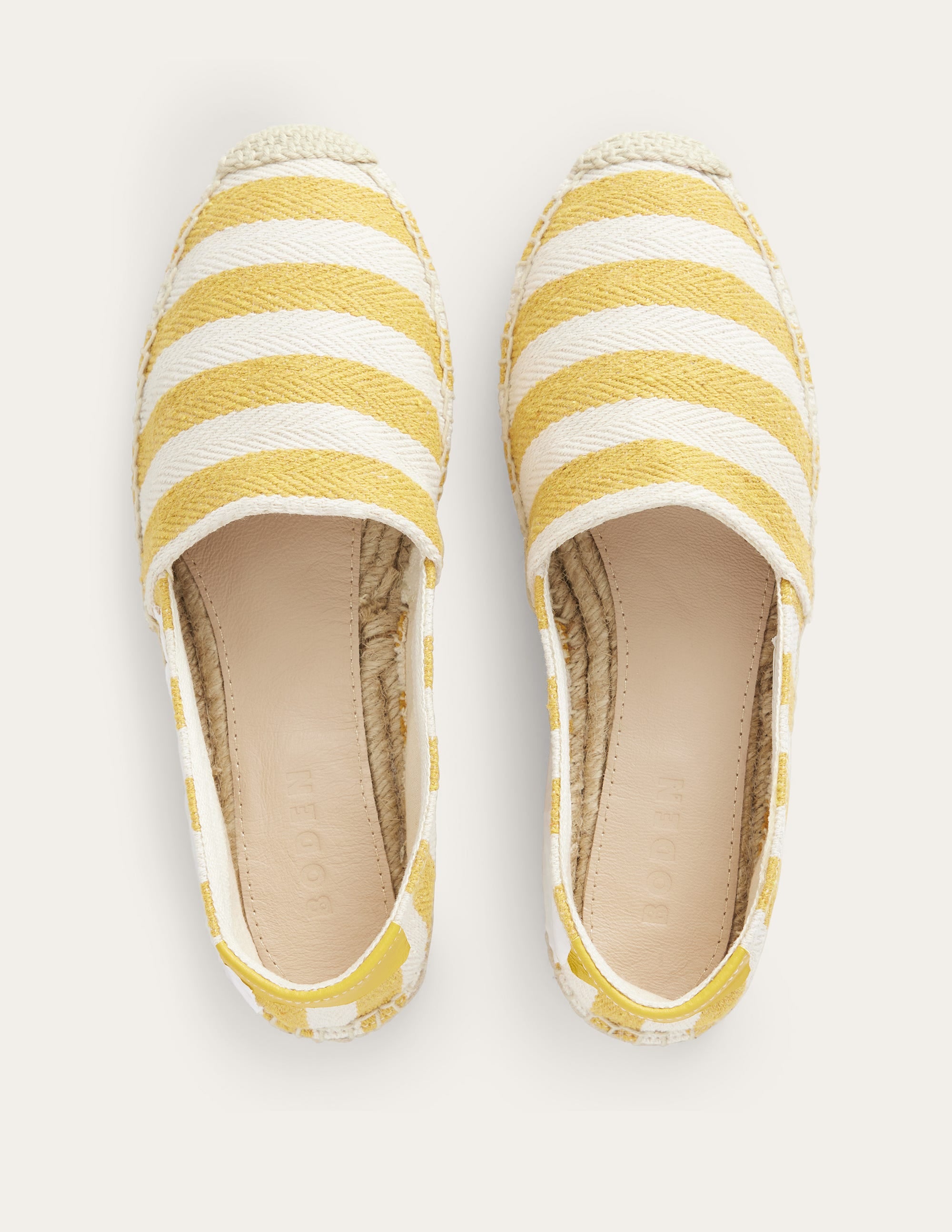 Classic Flat Espadrilles-Ochre Canvas Stripe - Image 4