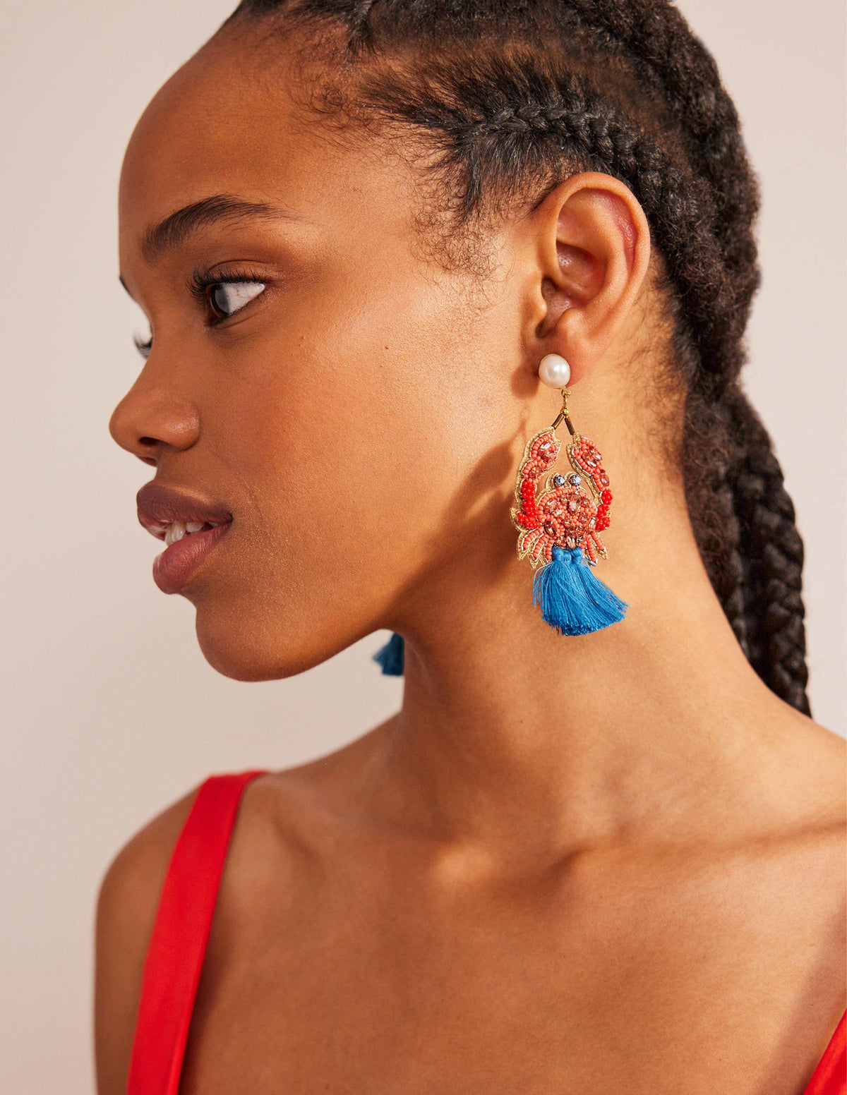 Statement Embellished Earrings-Crab - Image 1