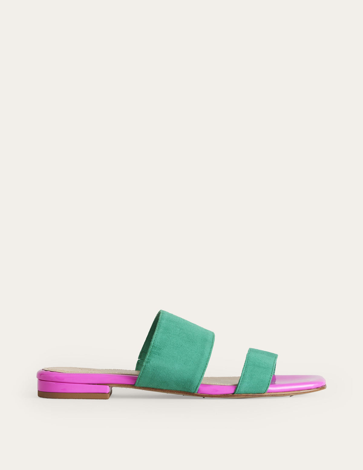 Two Strap Sandals-Green Pepper Leather - Image 3