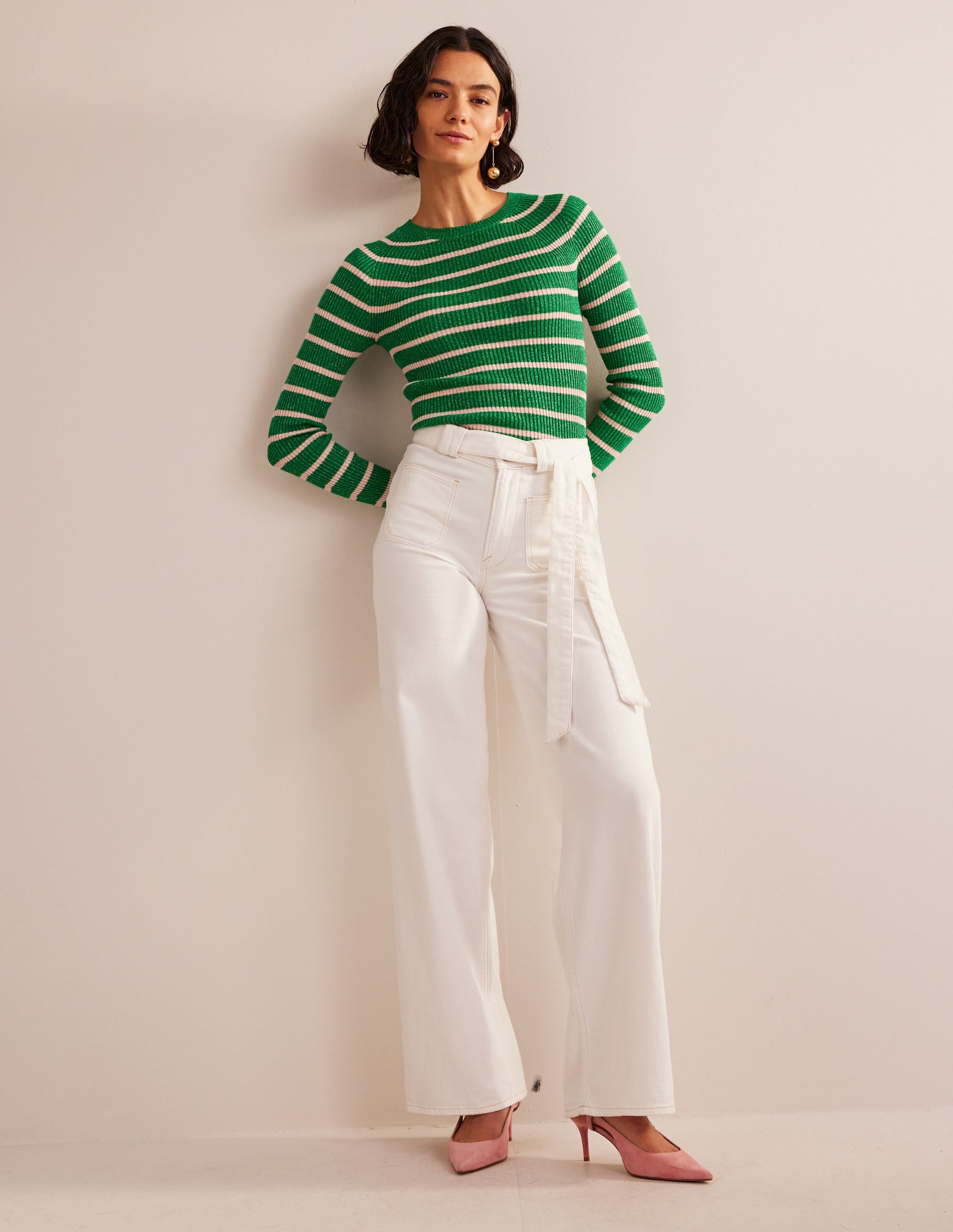 Two Strap Sandals-Green Pepper Leather - Image 1