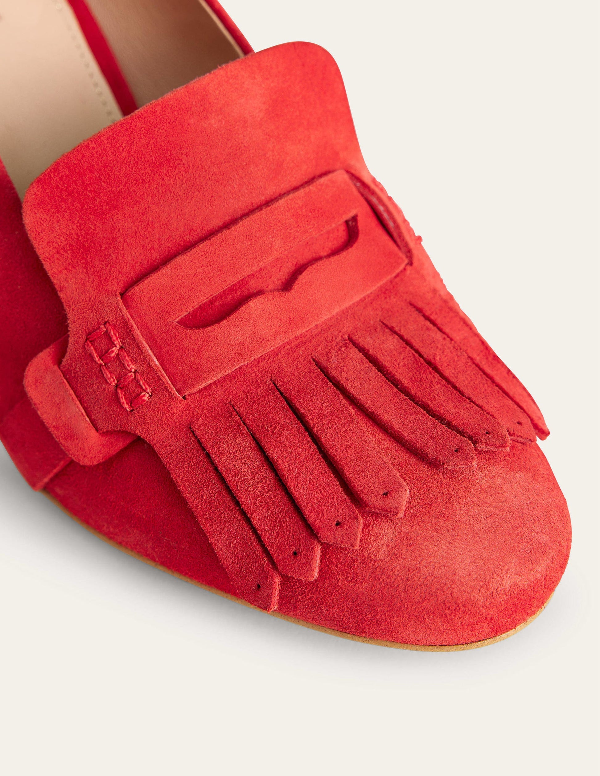 Absatz-Loafer mit Fransendetail-Tomatenrot, Velours-Ziegenleder-3