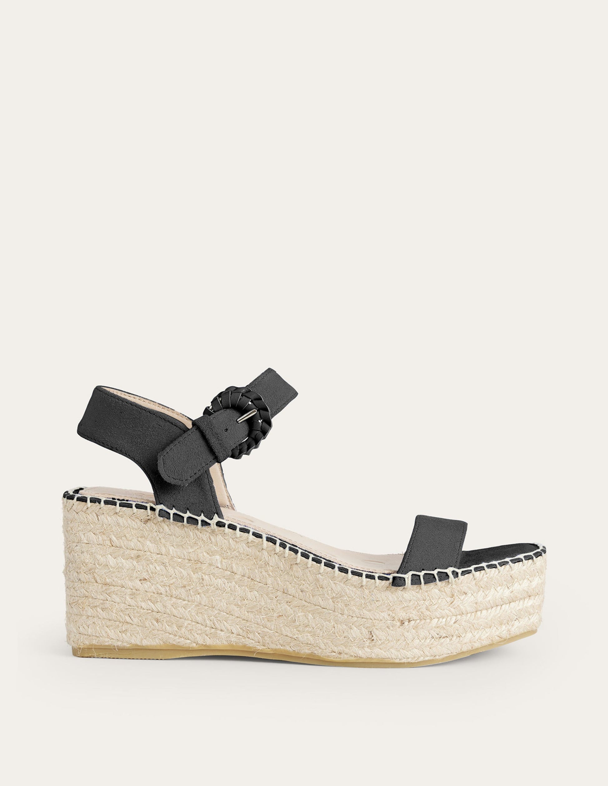 Espadrille Wedges-Black Suede-1
