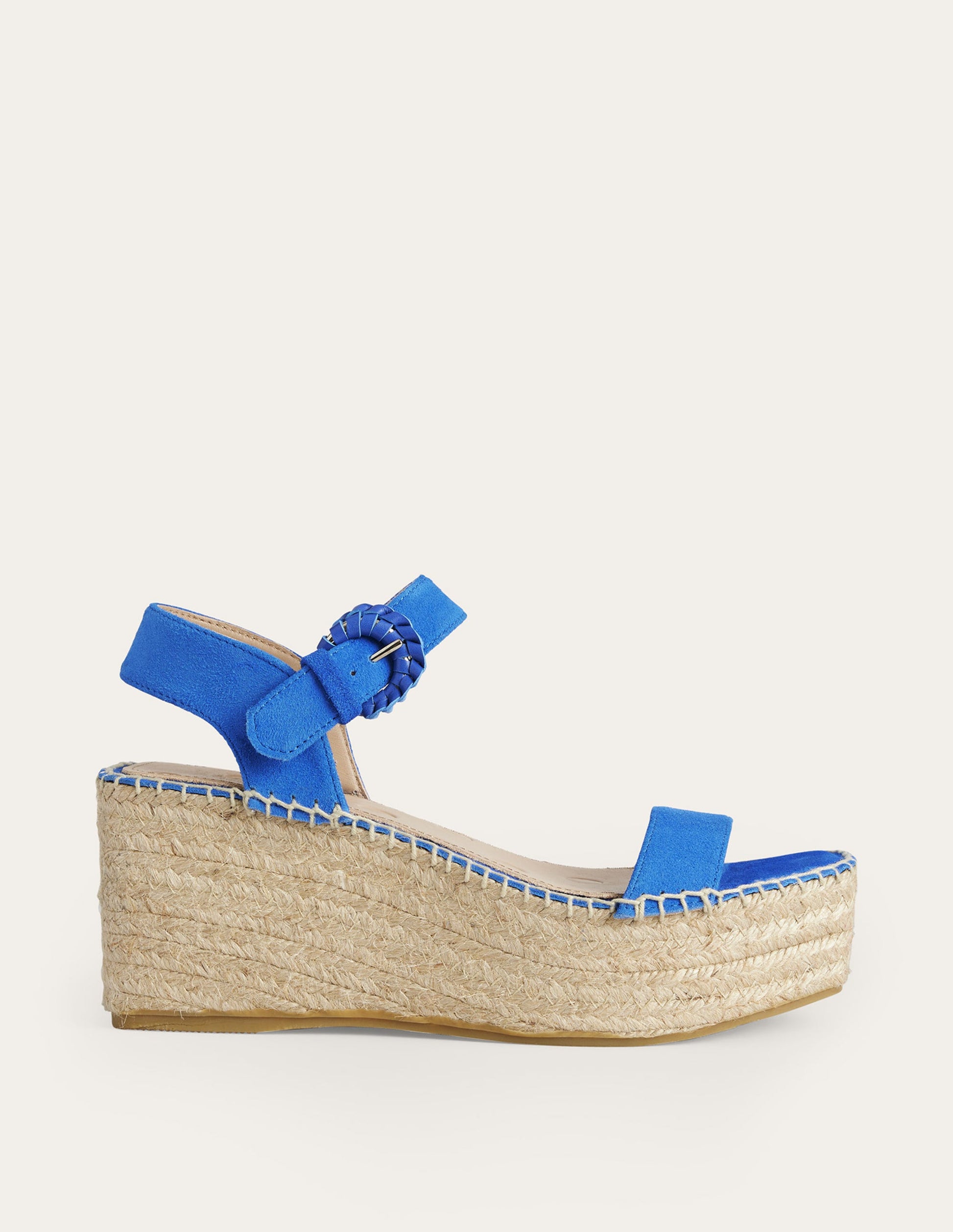 Espadrille Wedges-Blue Heron Suede-1