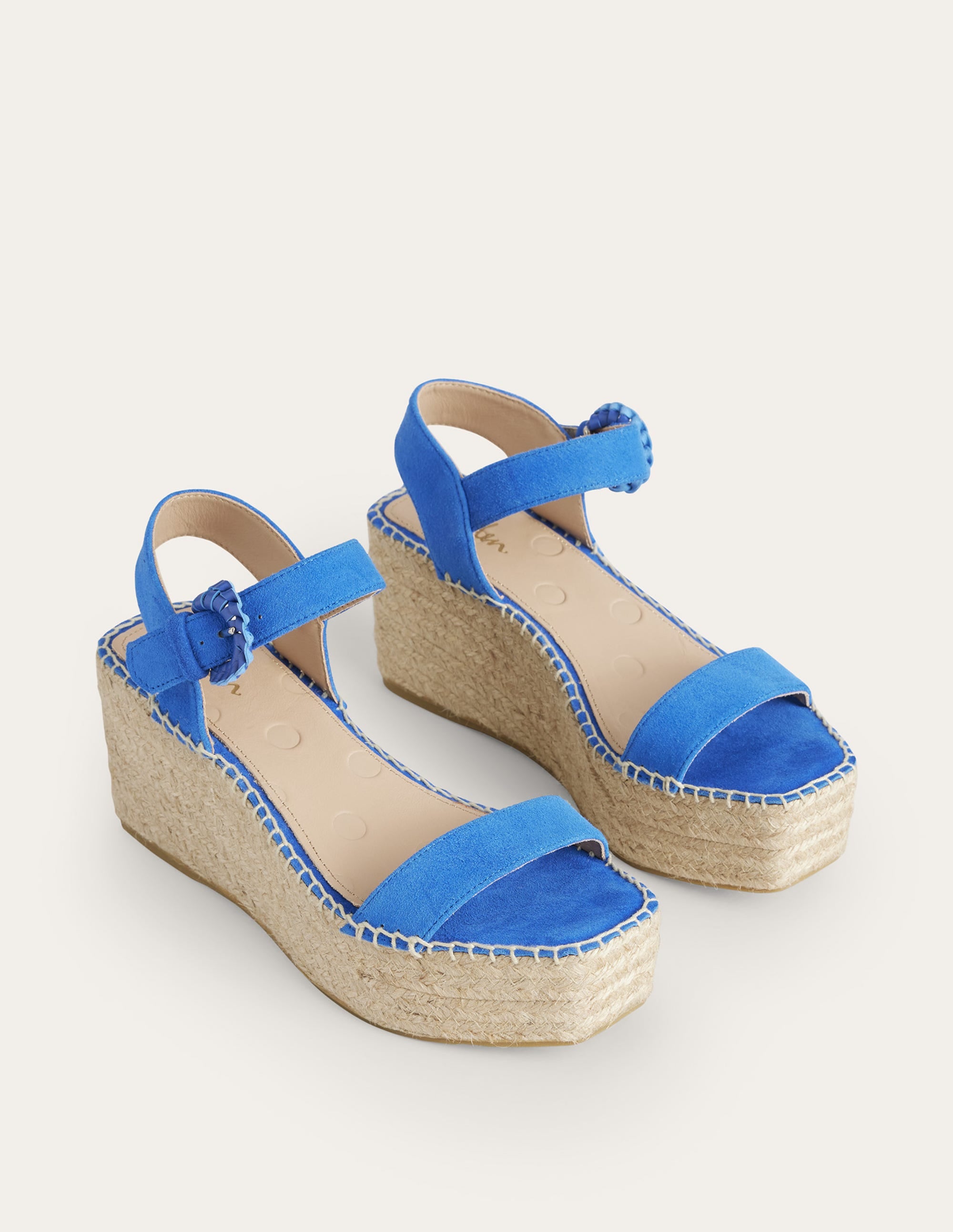 Espadrille Wedges-Blue Heron Suede - Image 2