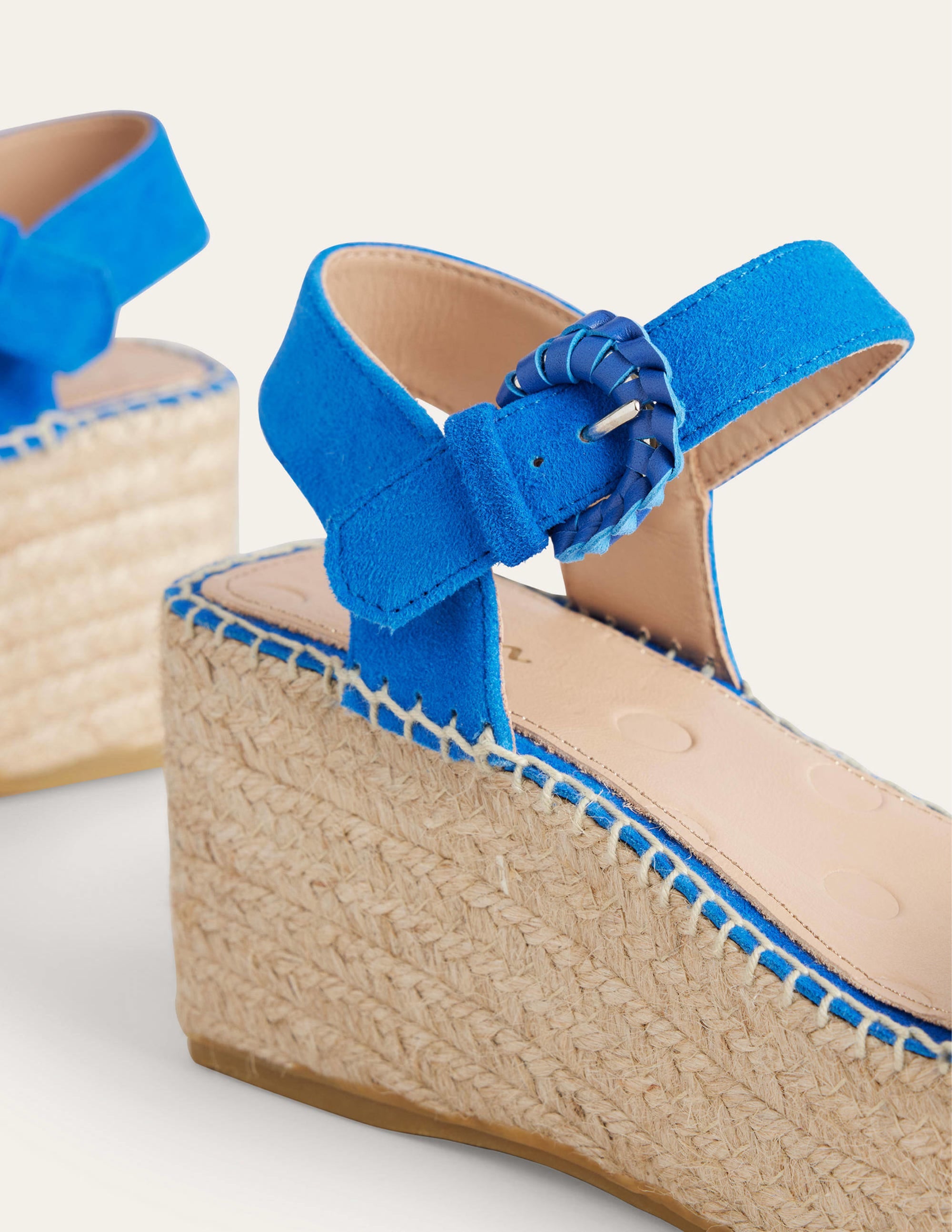 Espadrille Wedges-Blue Heron Suede - Image 3
