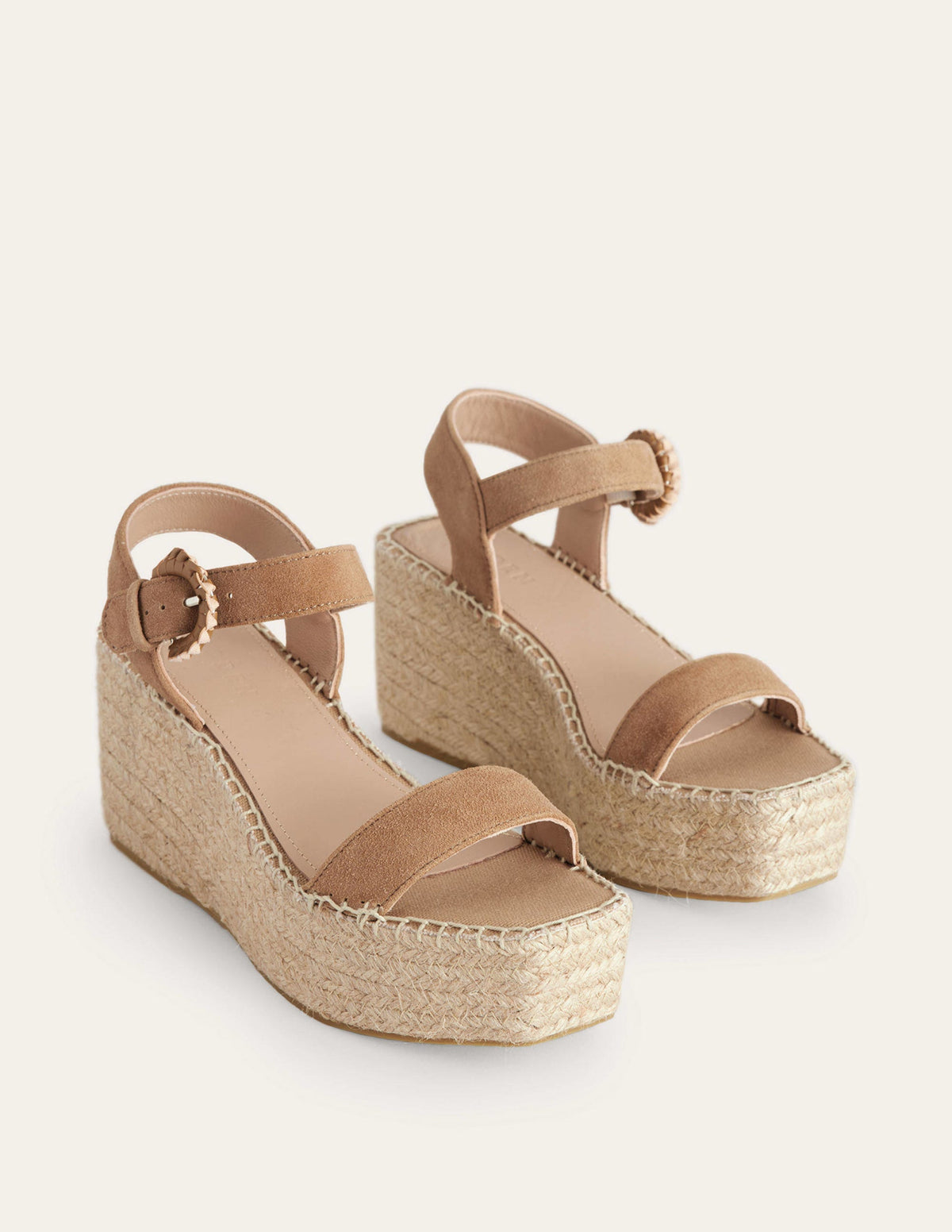 Espadrilles mit Keilabsatz-Eichelbraun, Veloursleder-2