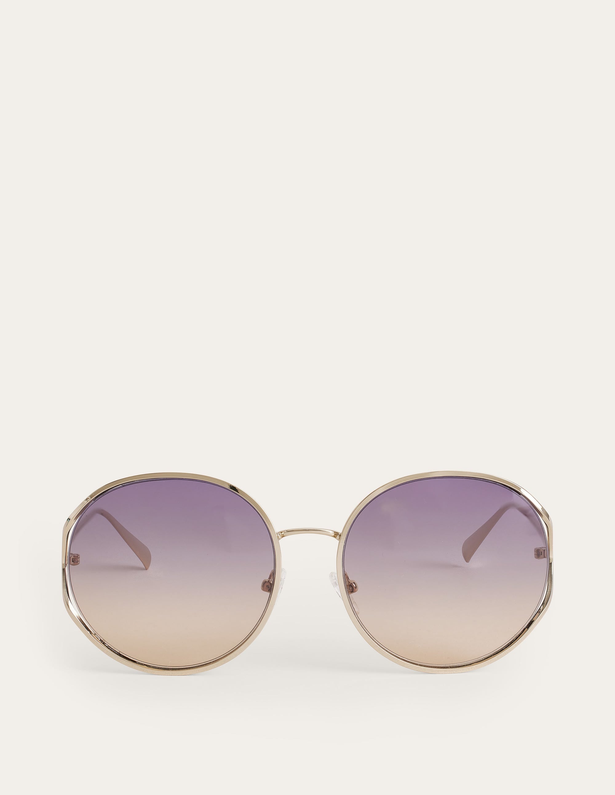 Wire Frame Round Sunglasses-Gold - Image 1