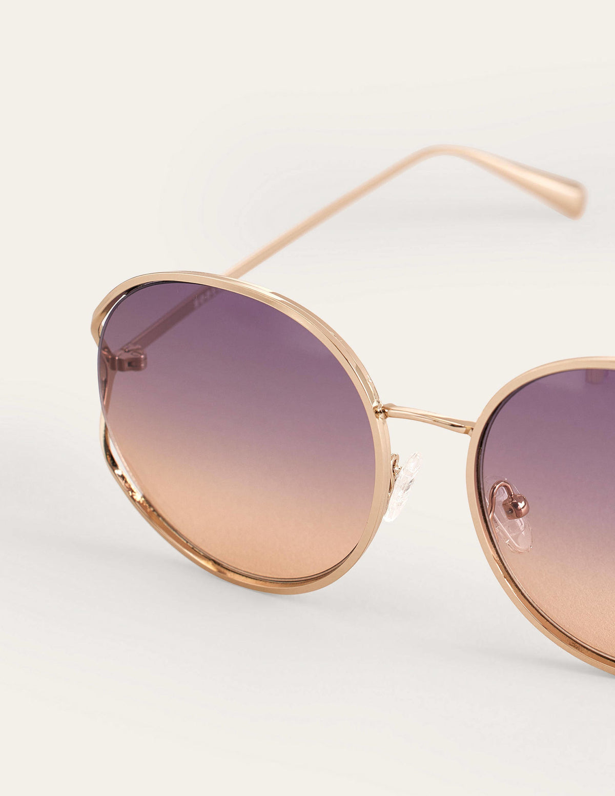 Wire Frame Round Sunglasses-Gold-3