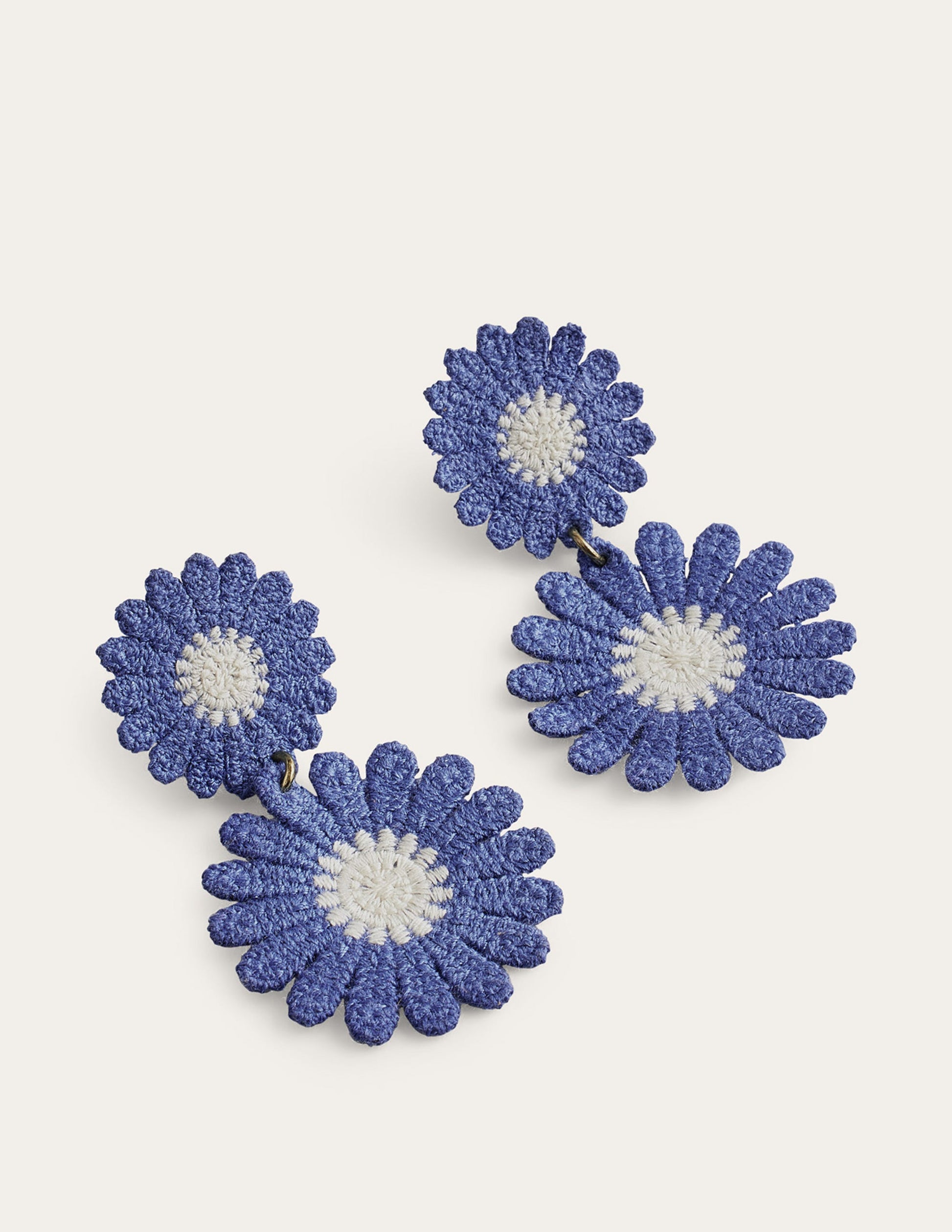 Floral Lace Earrings-Blue-2
