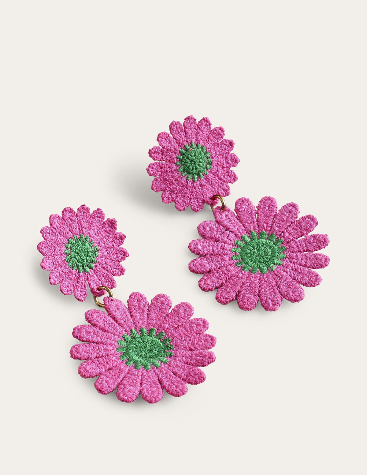 Blumen-Ohrringe mit Spitze-Rosa-2