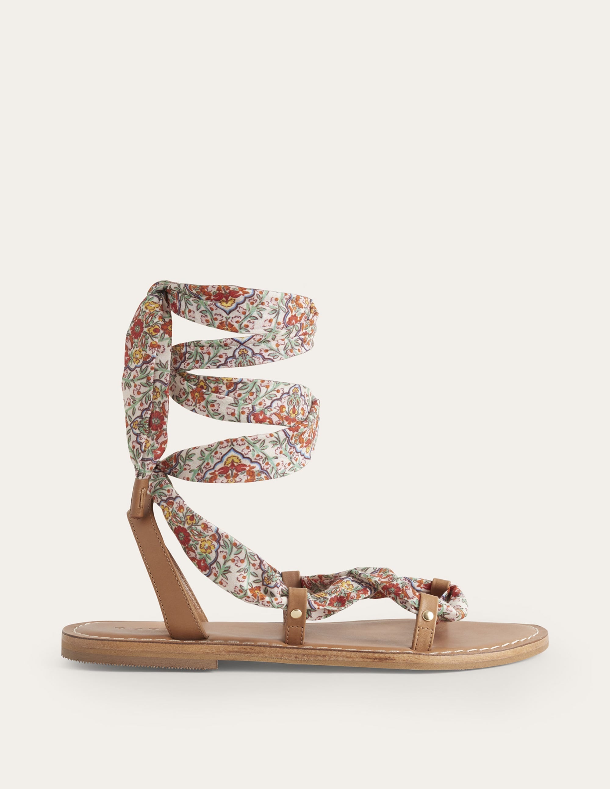 Sandales à brides foulard-Multi, motif Vine Terrace/fauve - Image 6