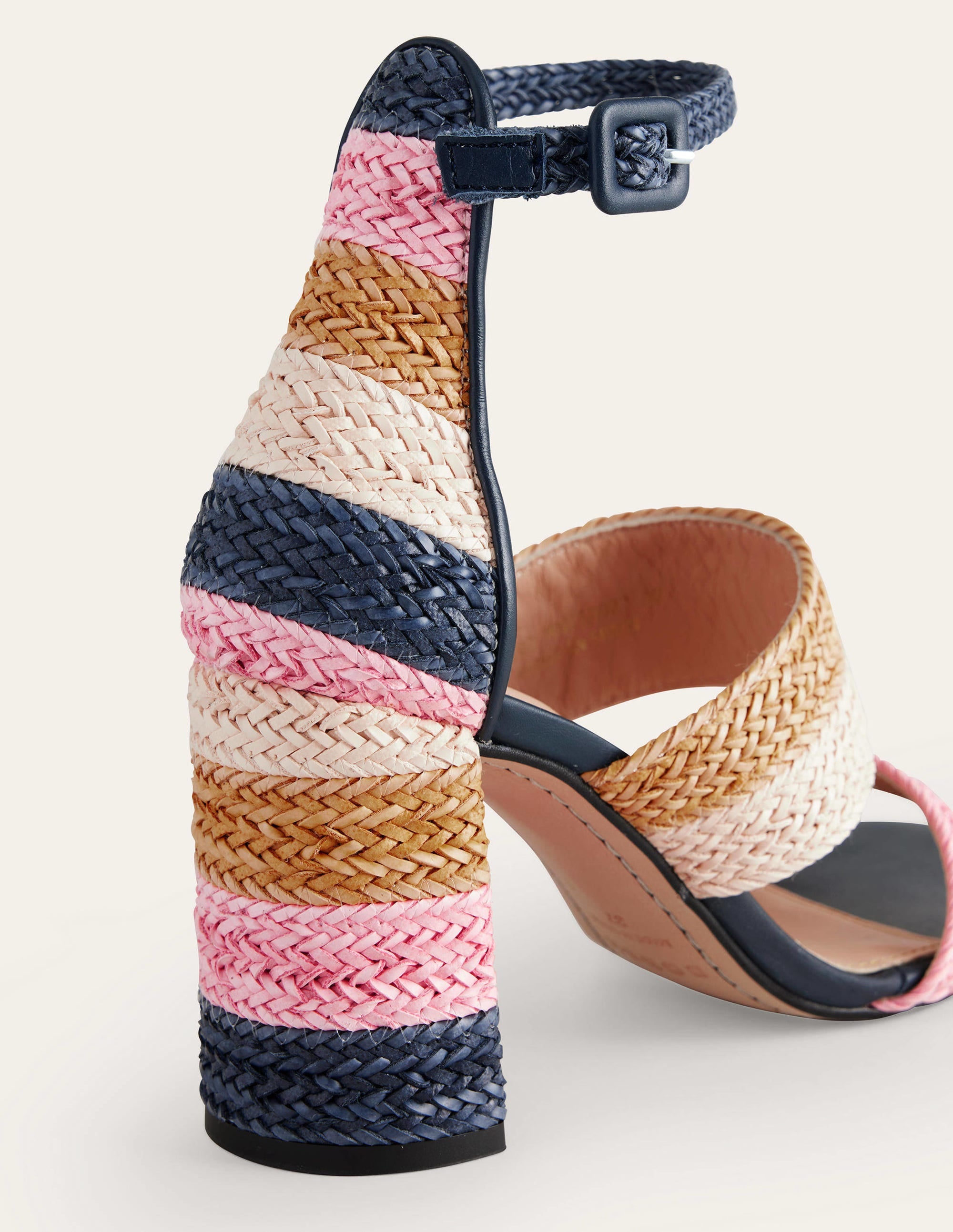 Absatzsandalen mit Webstreifen-Bunt - Image 4