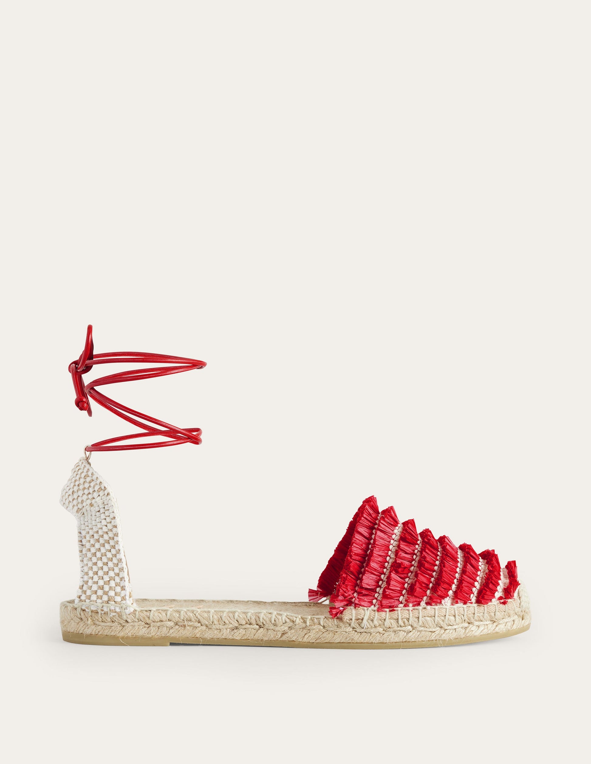 Flache Espadrilles mit Fransen-Zinnoberrot-2