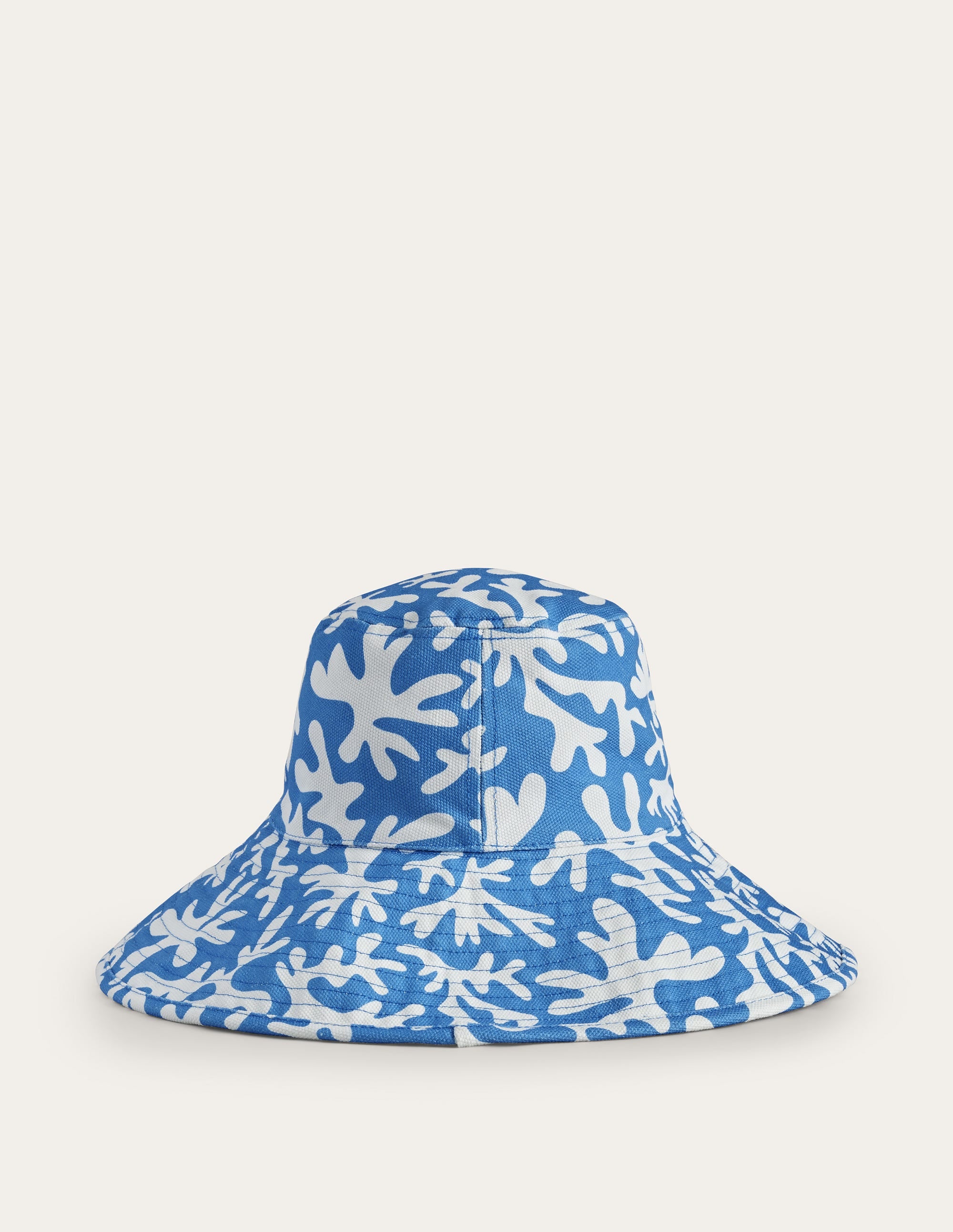 Printed Canvas Bucket Hat-Blue Coral - Image 3