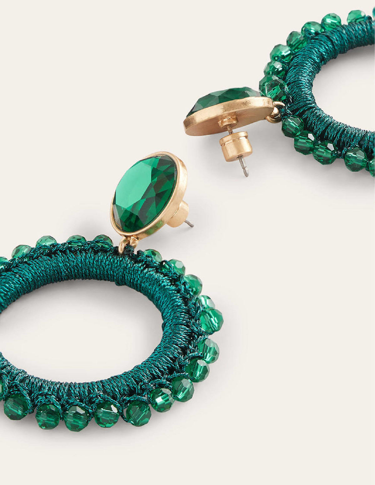 Boucles d'oreilles en perles-Vert - Image 3