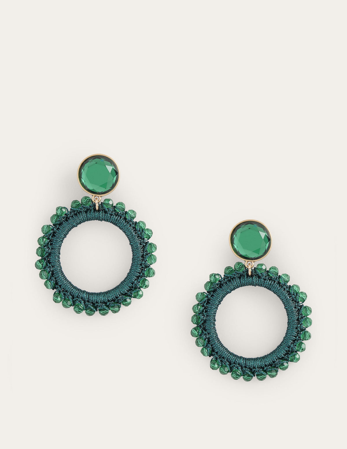 Boucles d'oreilles en perles-Vert-4