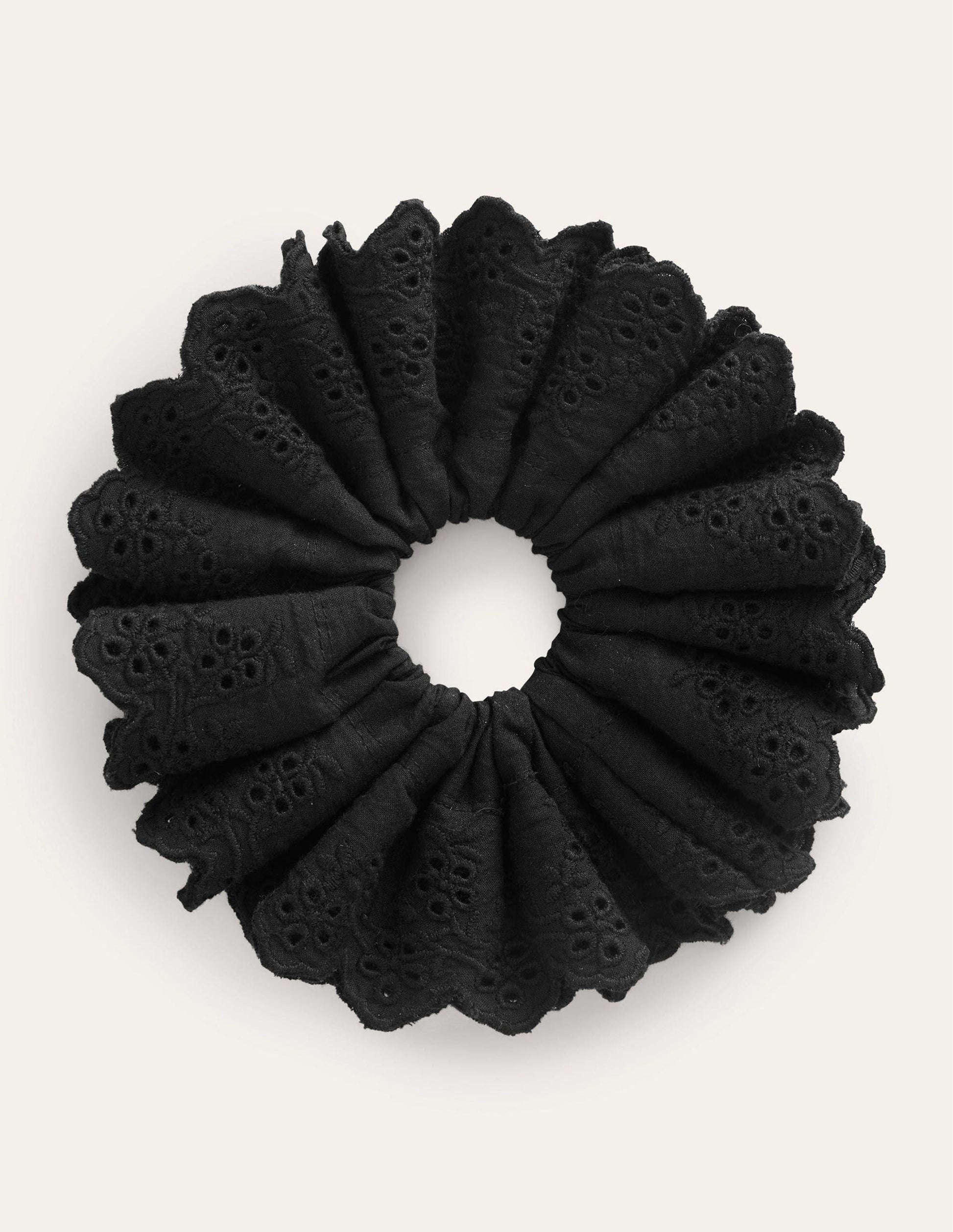 Scrunchie mit Lochstickerei-Schwarz-2