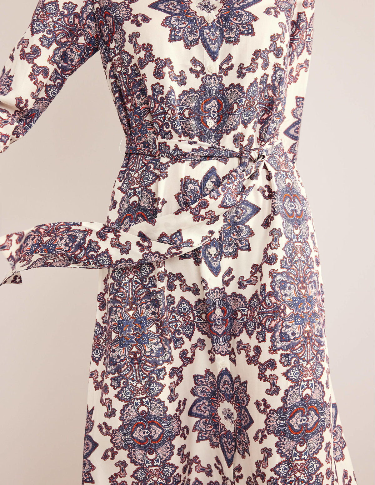 Robe-chemise longue Claudia-Ivoire, motif Paradise Paisley - Image 2