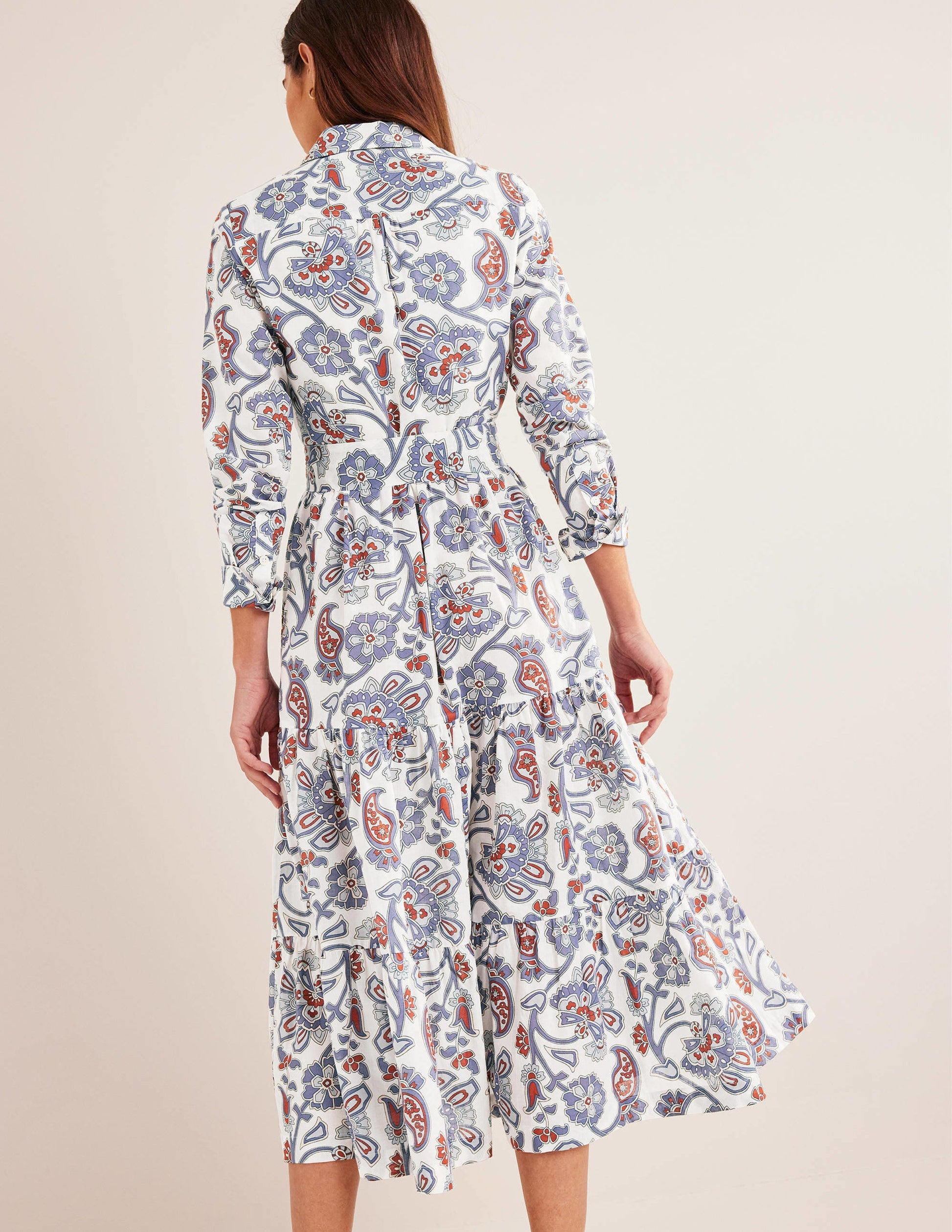 Flo Midi-Hemdblusenkleid aus Baumwolle-Nachtblau-4