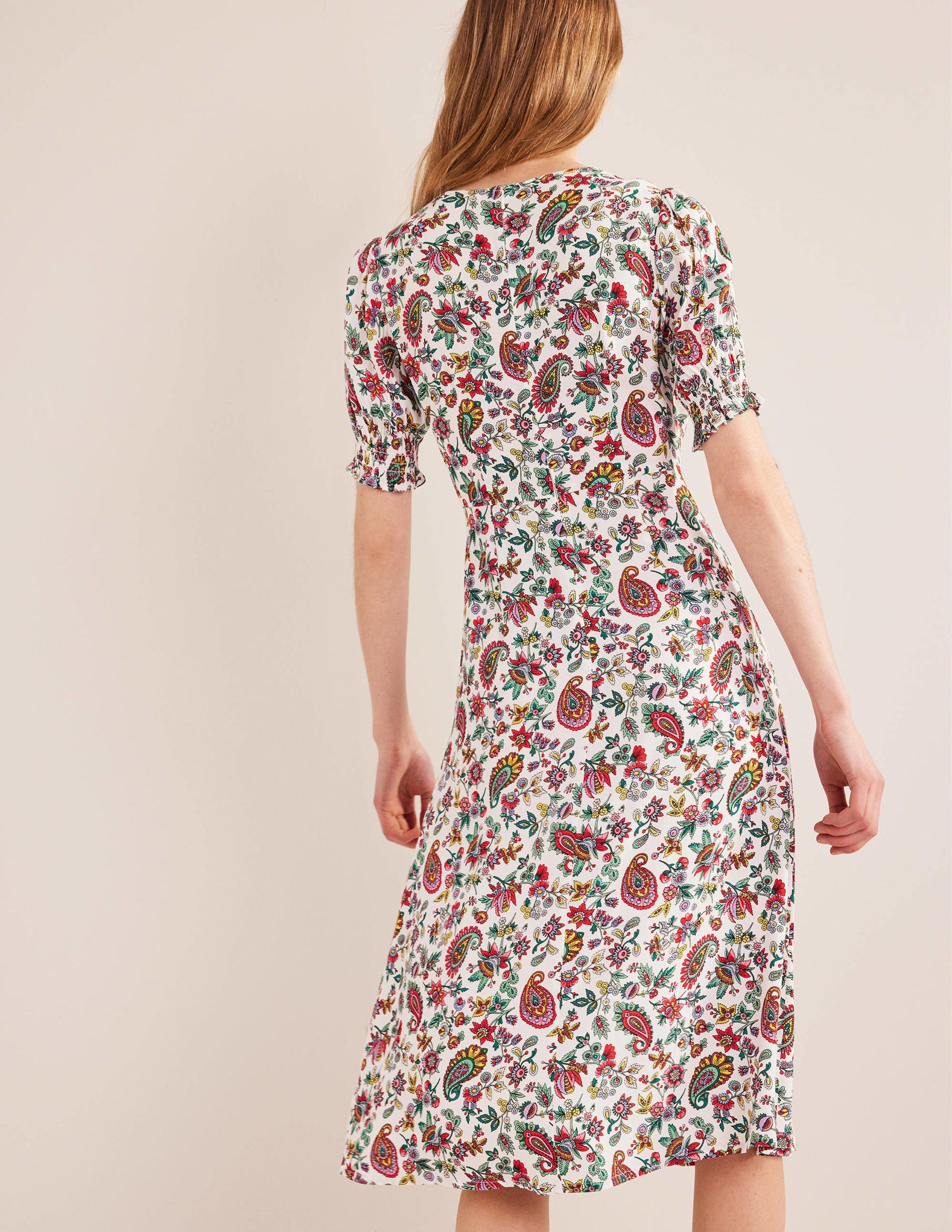 Robe midi style 40s Corinne-Multi, motif Dandelion Paisley-3