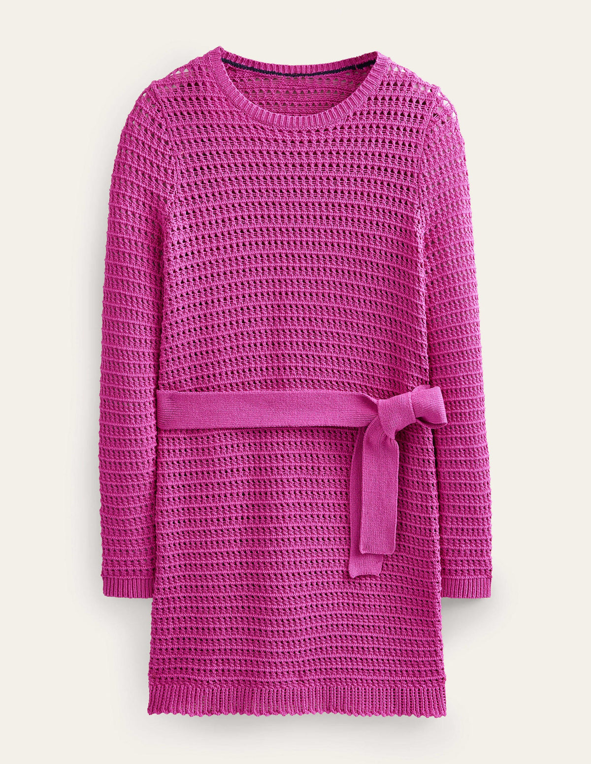 Robe en maille crochetée-Rose violette-5