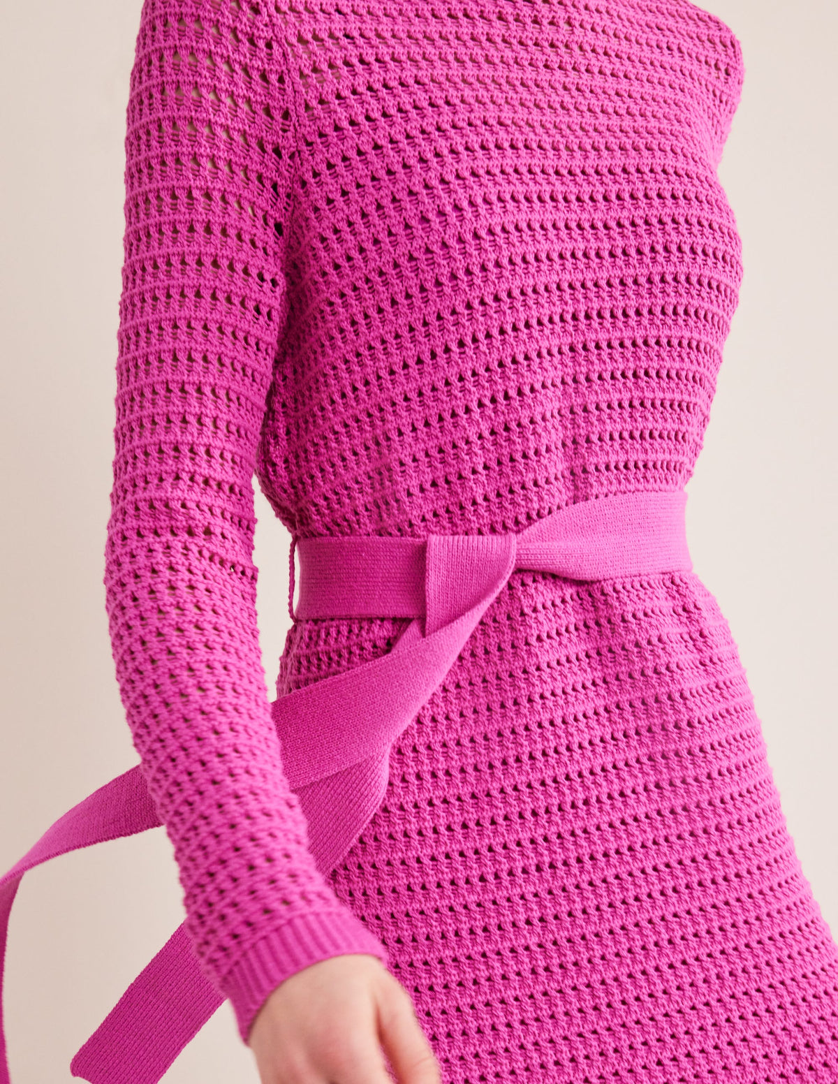 Robe en maille crochetée-Rose violette - Image 2