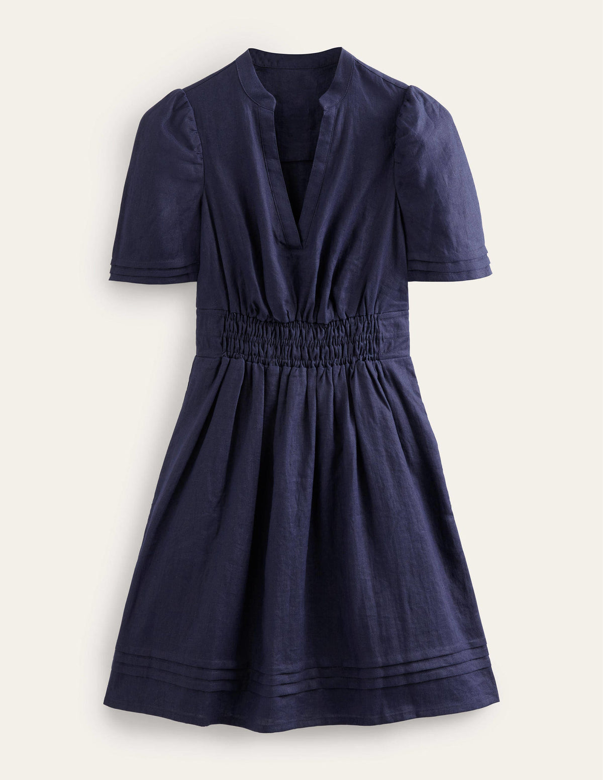Minikleid mit Biesenfalten-Marineblau-5