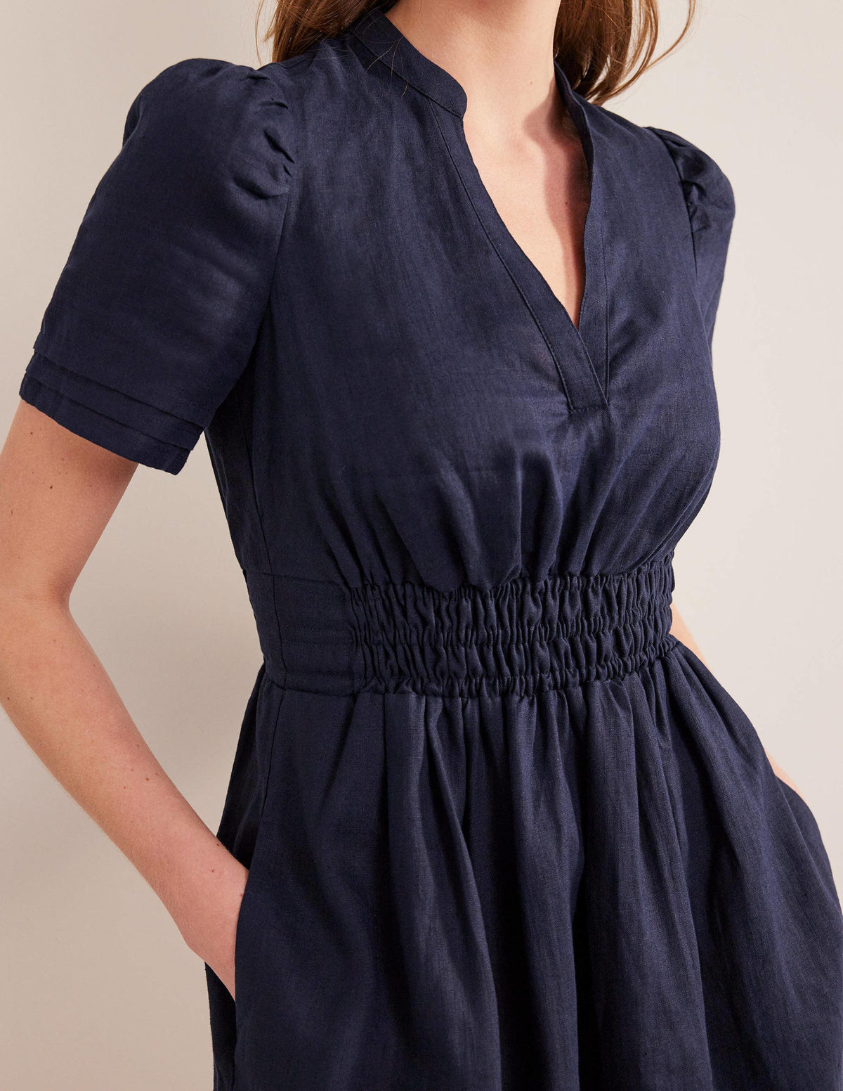 Minikleid mit Biesenfalten-Marineblau - Image 2