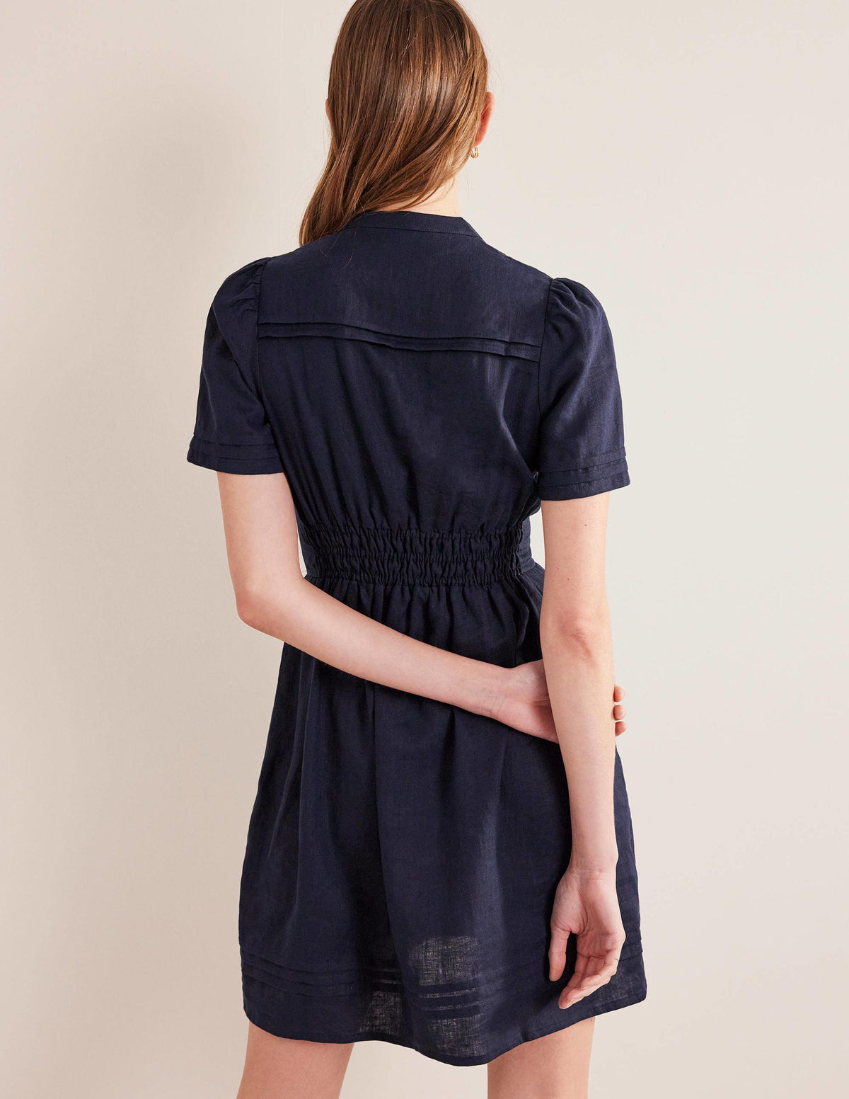 Minikleid mit Biesenfalten-Marineblau - Image 3