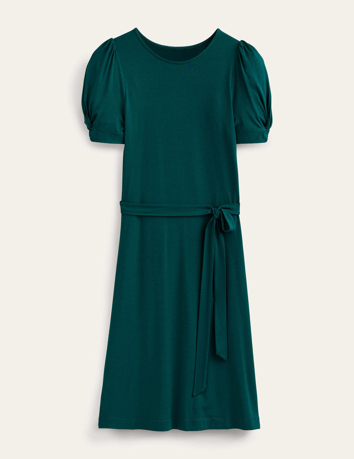 Jersey-Minikleid mit Knotendetail-Dunkles Smaragdgrün - Image 5