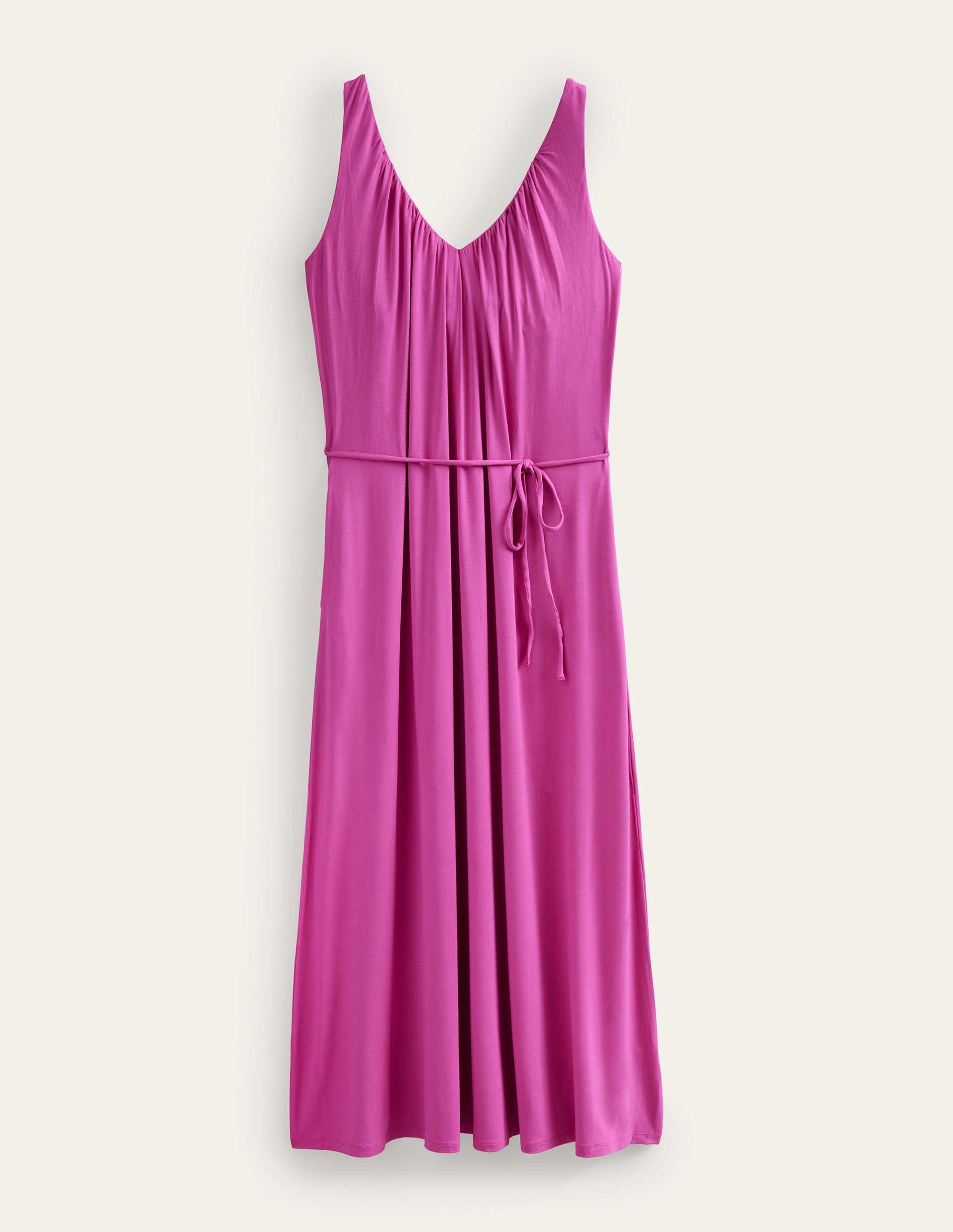 Jersey-Maxikleid mit V-Ausschnitt-Magenta - Image 6