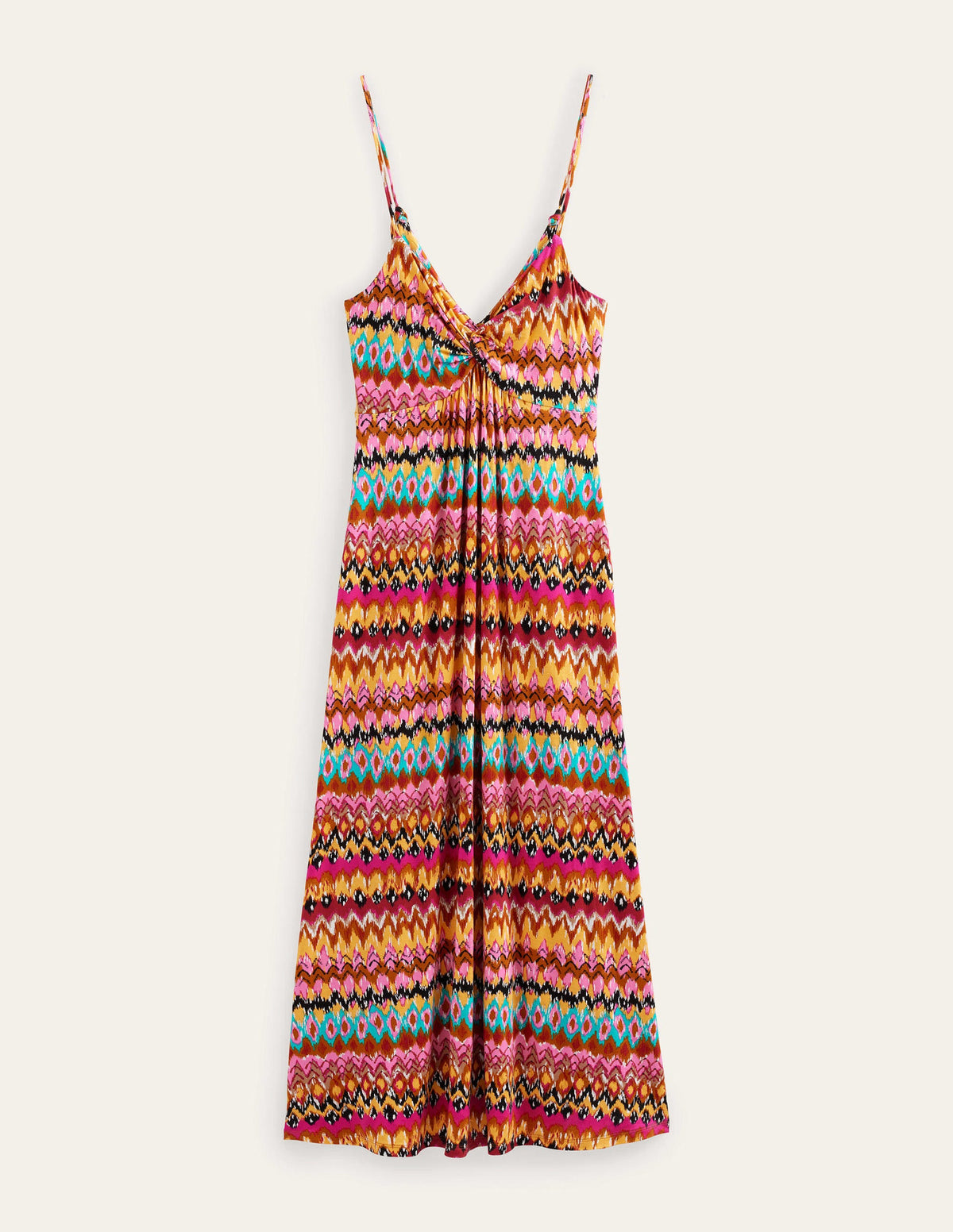 Träger-Maxikleid aus Jersey-Bunt, Strukturiertes Ikat-6