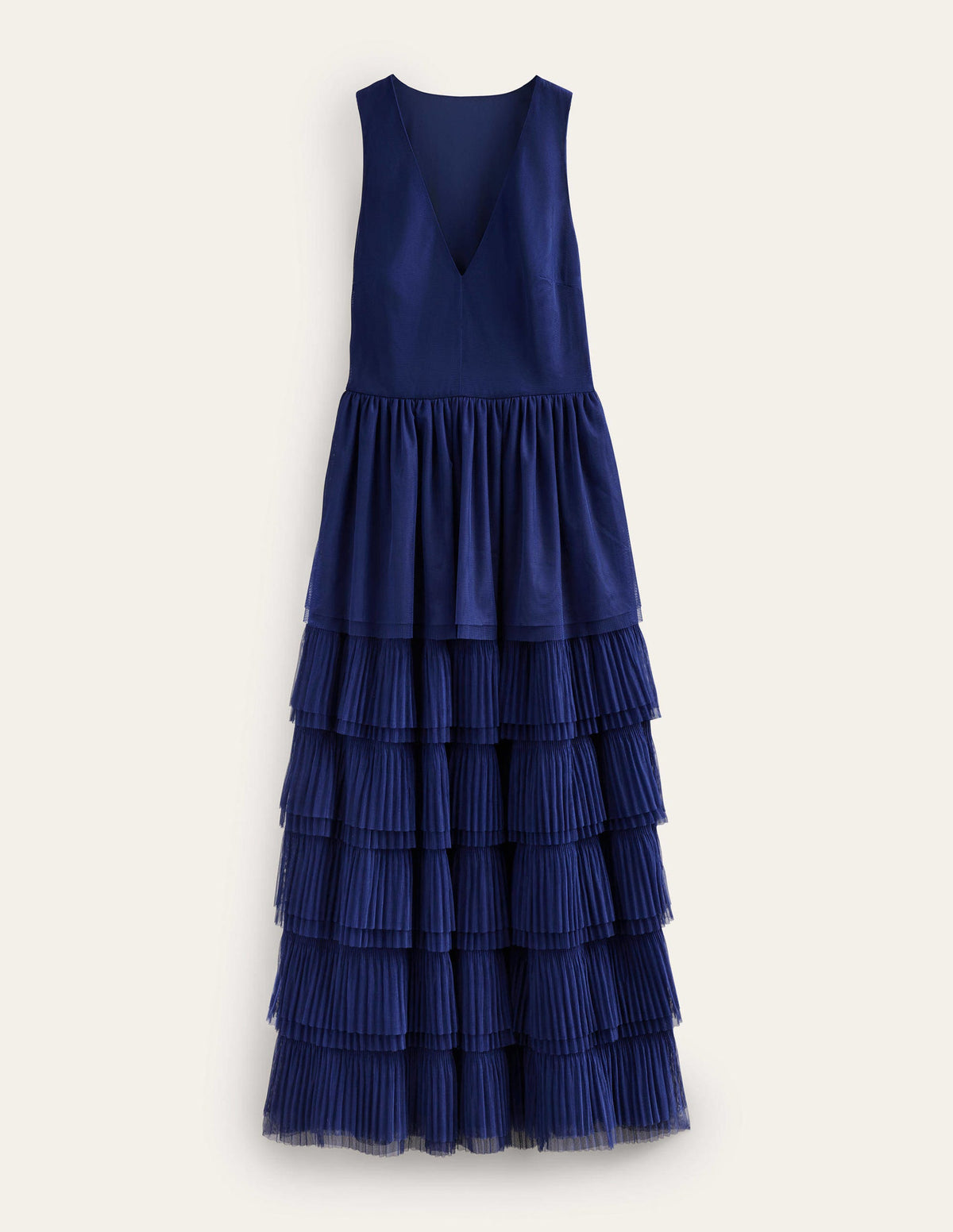 Tiered Tulle Maxi Dress-Navy - Image 7