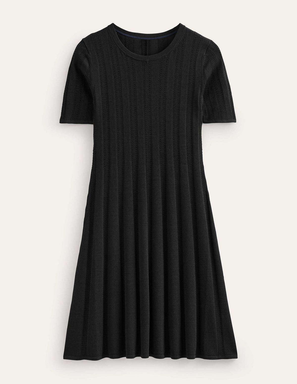 Ausgestelltes Minikleid mit Ziernähten-Schwarz-6