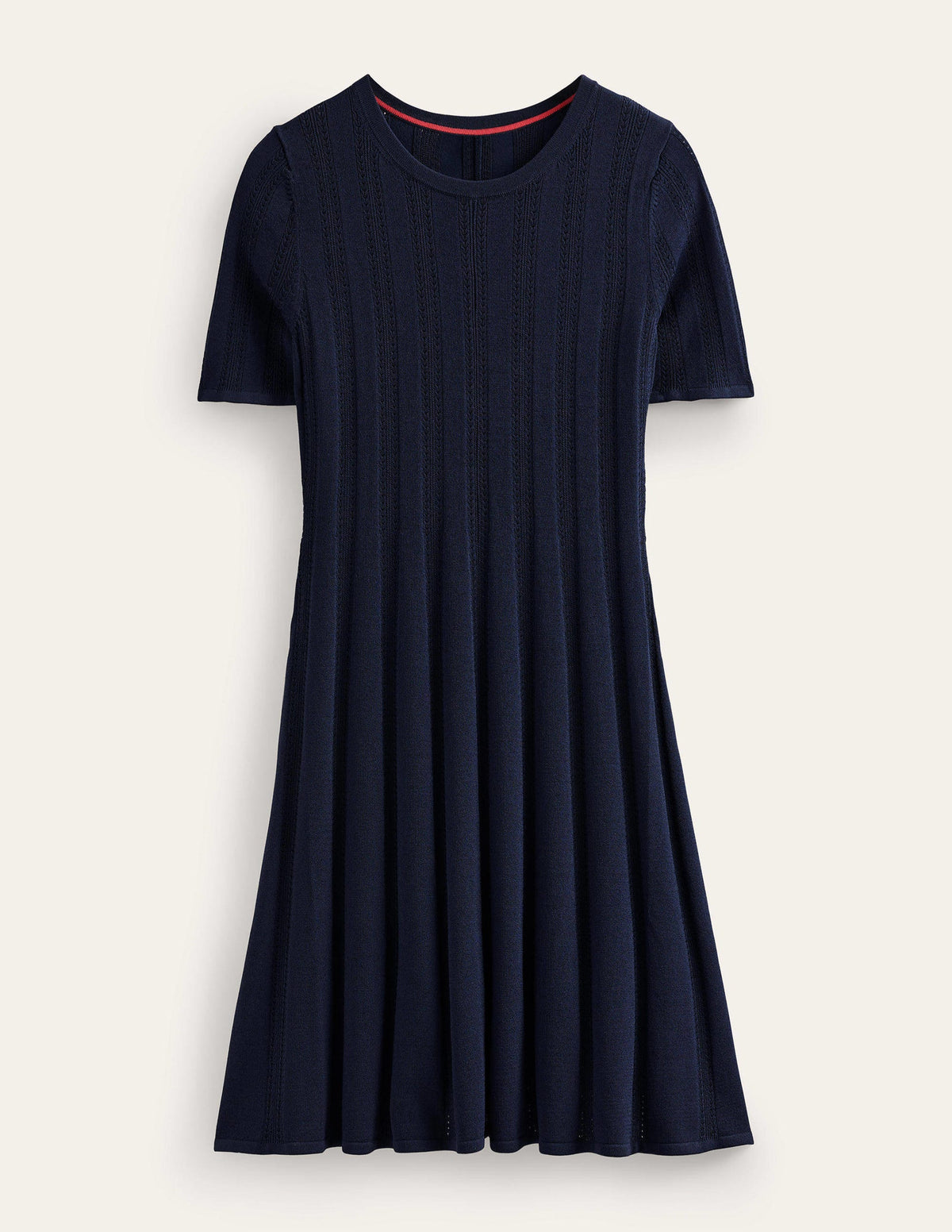 Ausgestelltes Minikleid mit Ziernähten-Marineblau - Image 5