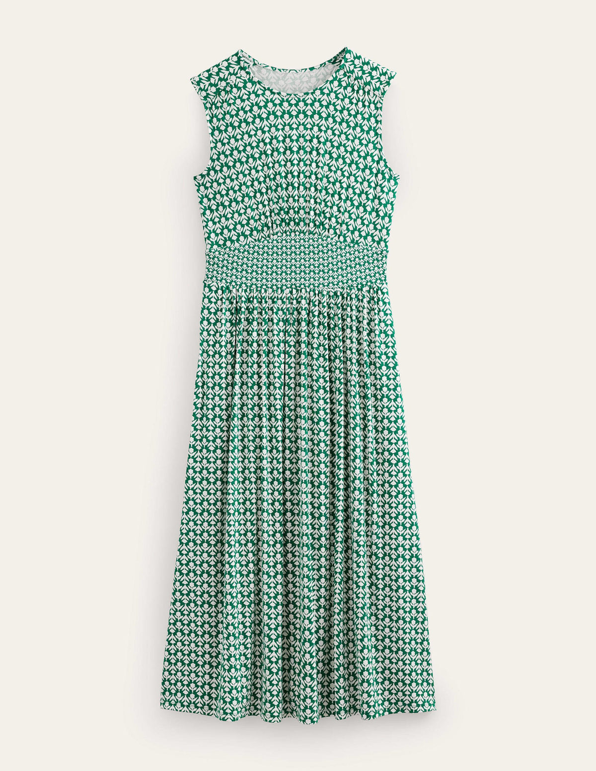 Robe midi Thea sans manches-Vert bouteille, motif Tulip Pop - Image 5