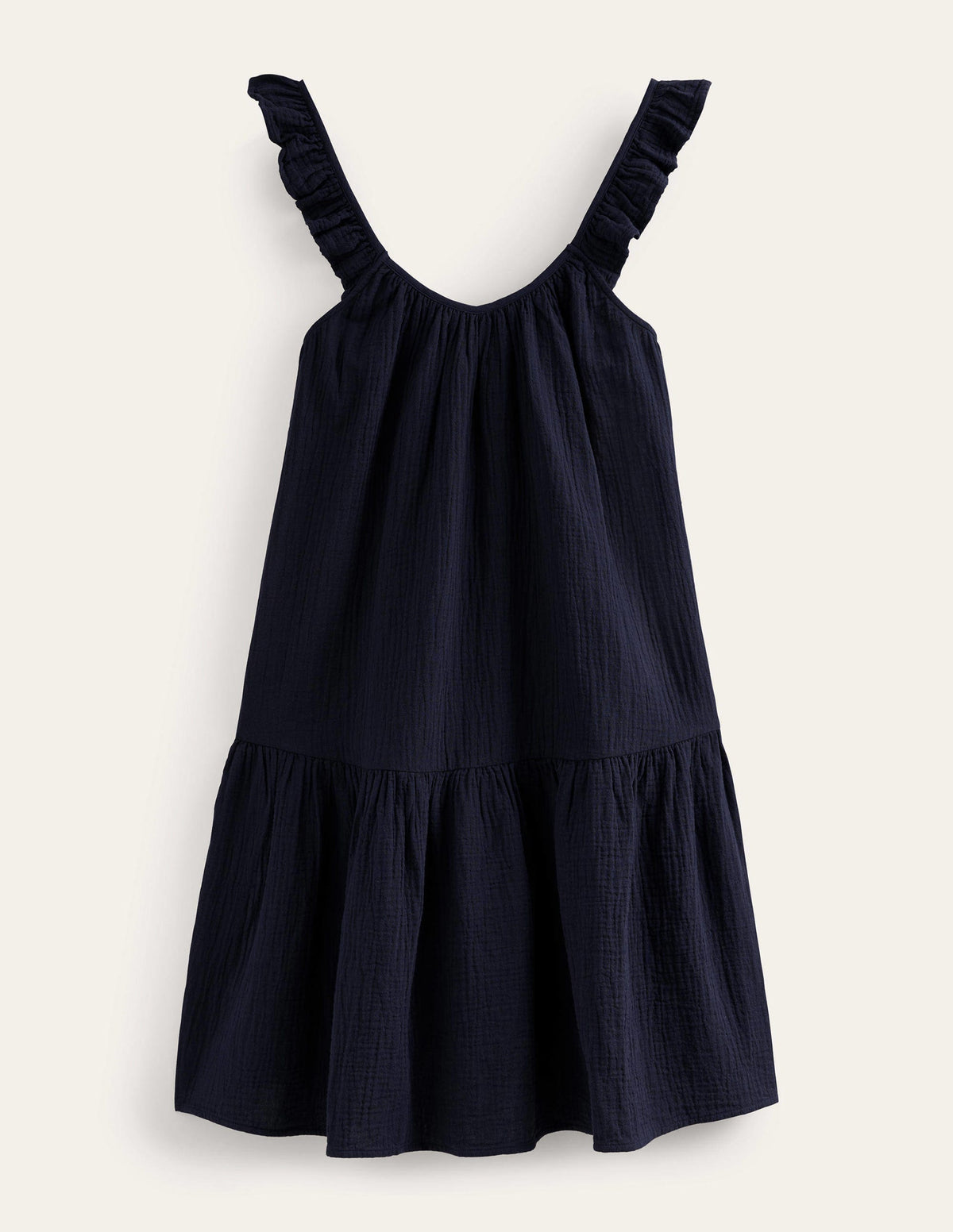 Strappy Cheesecloth Dress-Navy - Image 6