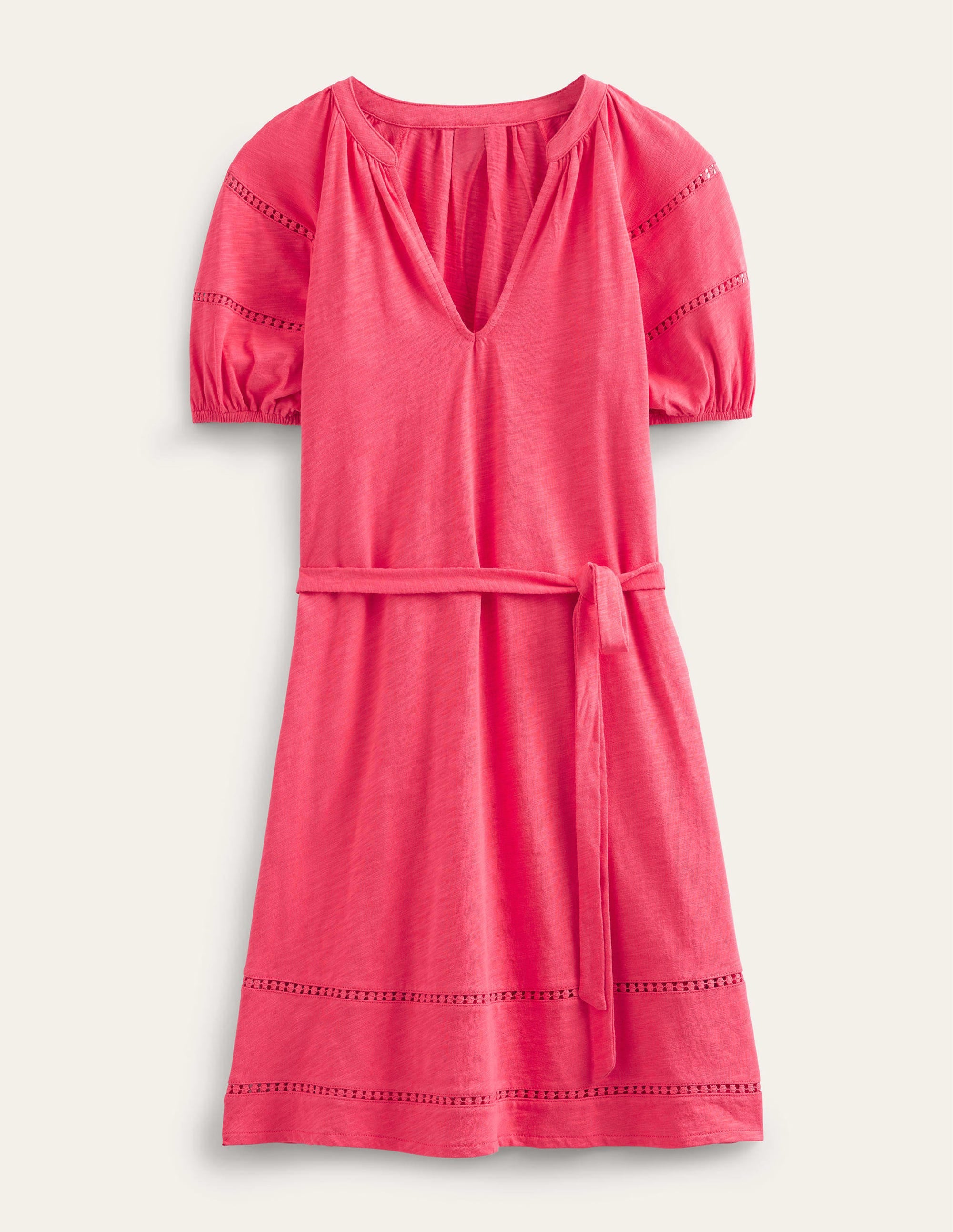 Robe en jersey avec bordures décorées-Rose pivoine pop - Image 5