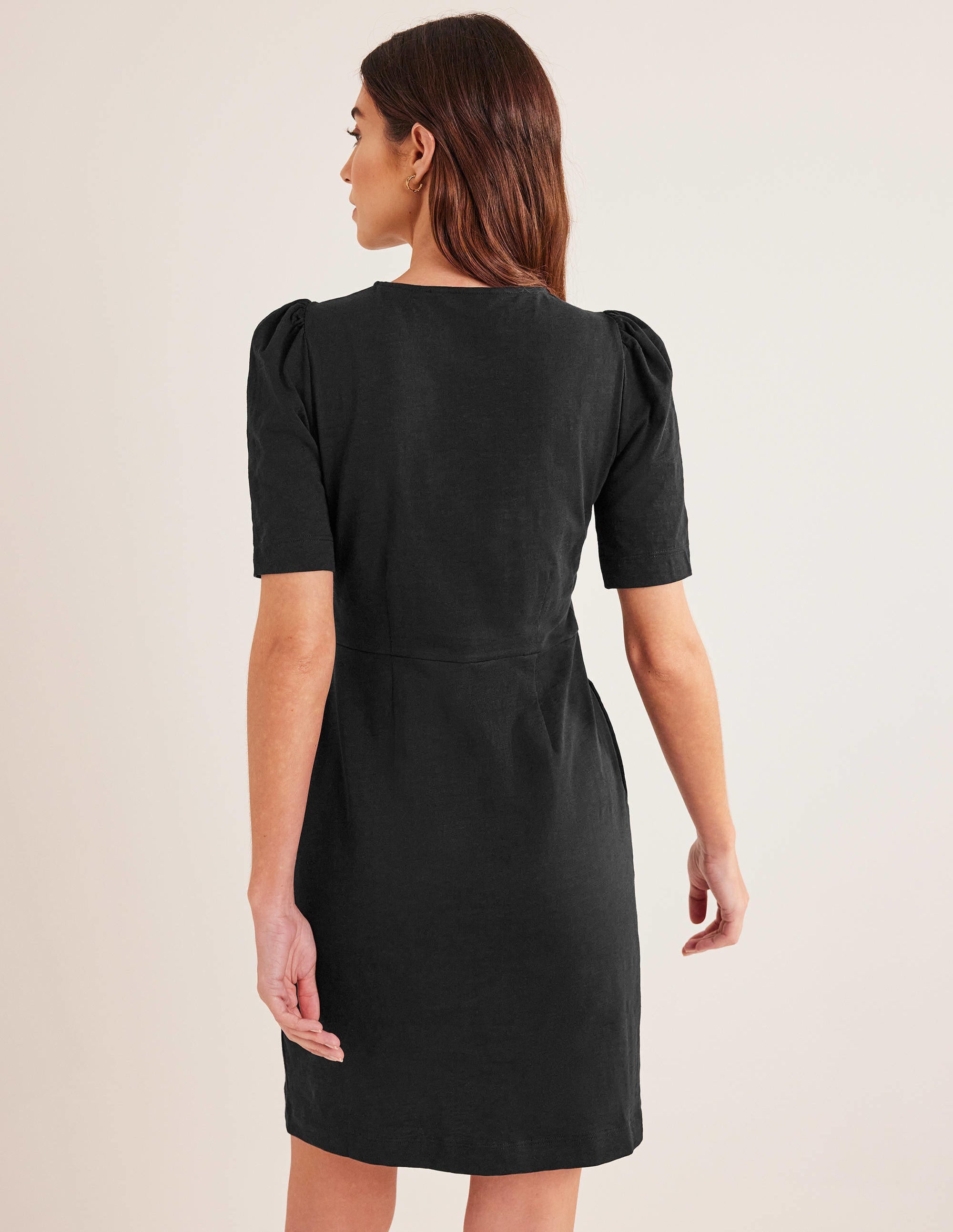 Jerseykleid mit Rundhalsausschnitt-Schwarz - Image 3