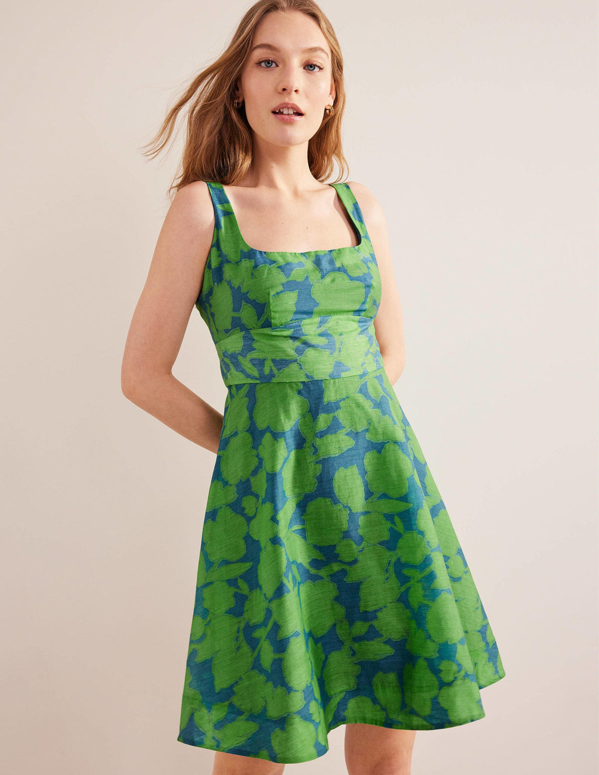 Organza-Minikleid-Jasmingrün, Windsor-Blüten - Image 5