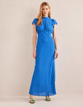 Tie Back Detail Maxi Dress-Cyan