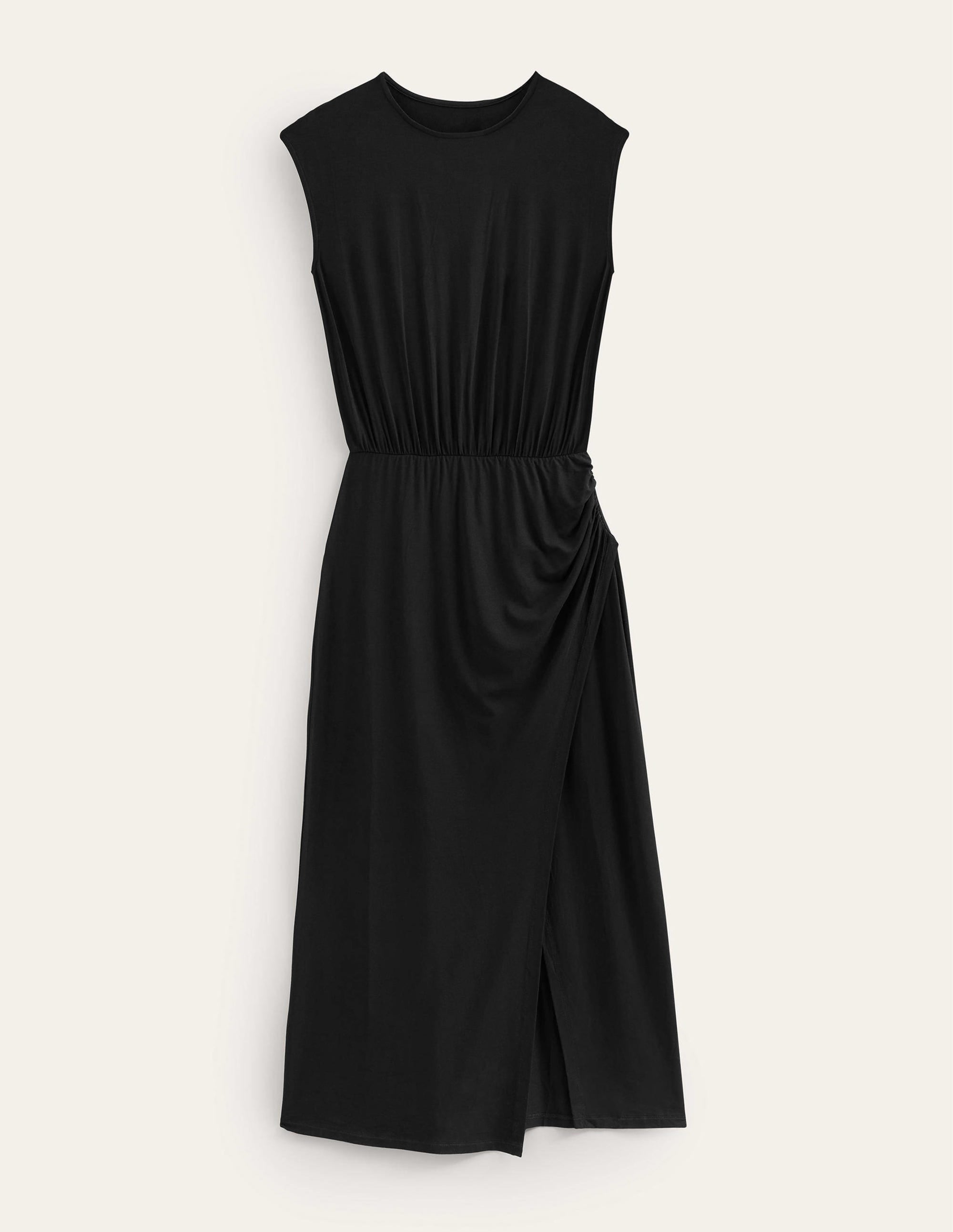 Robe colonne longue en jersey-Noir - Image 5