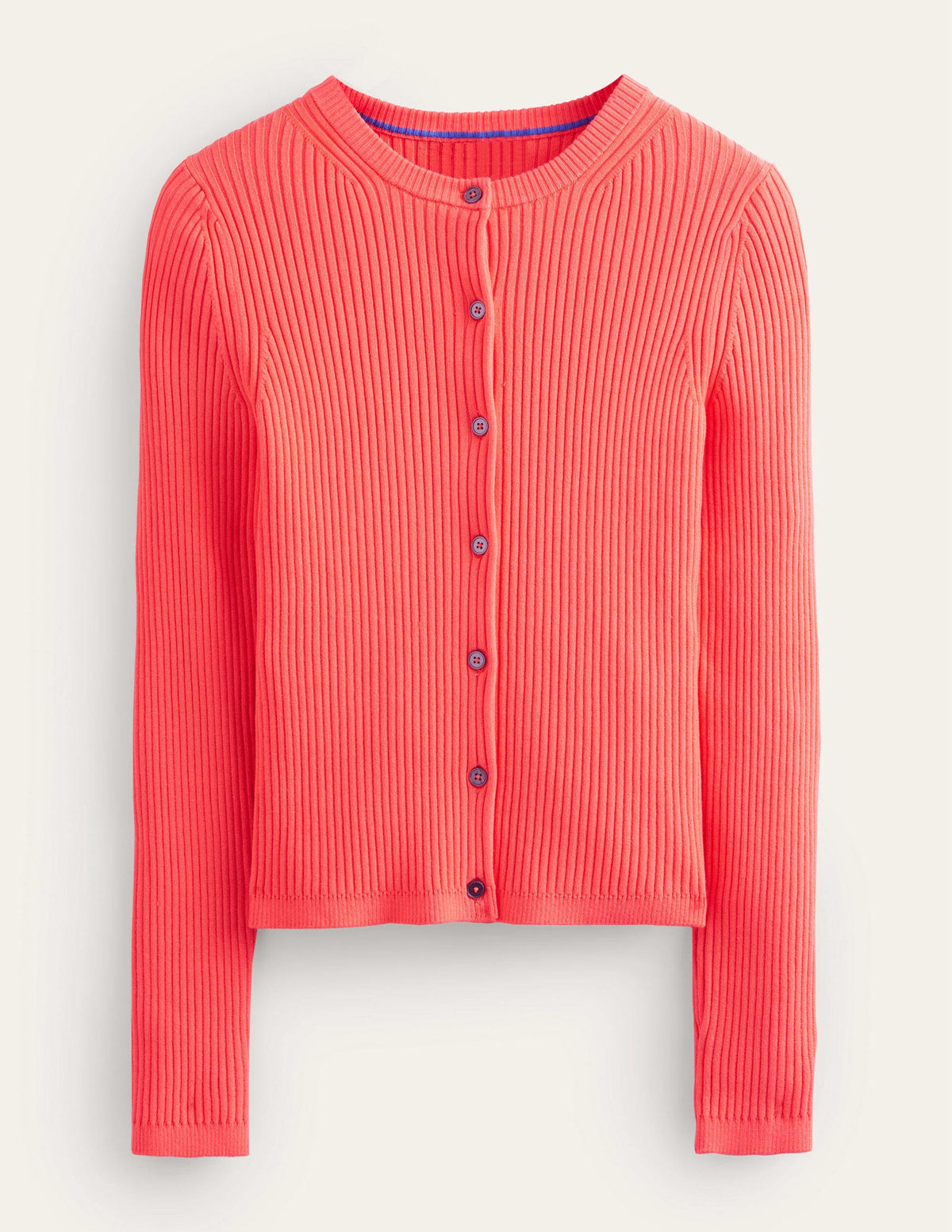 Cardigan mit Rippstrickdetail-Wassermelonenbowle - Image 5