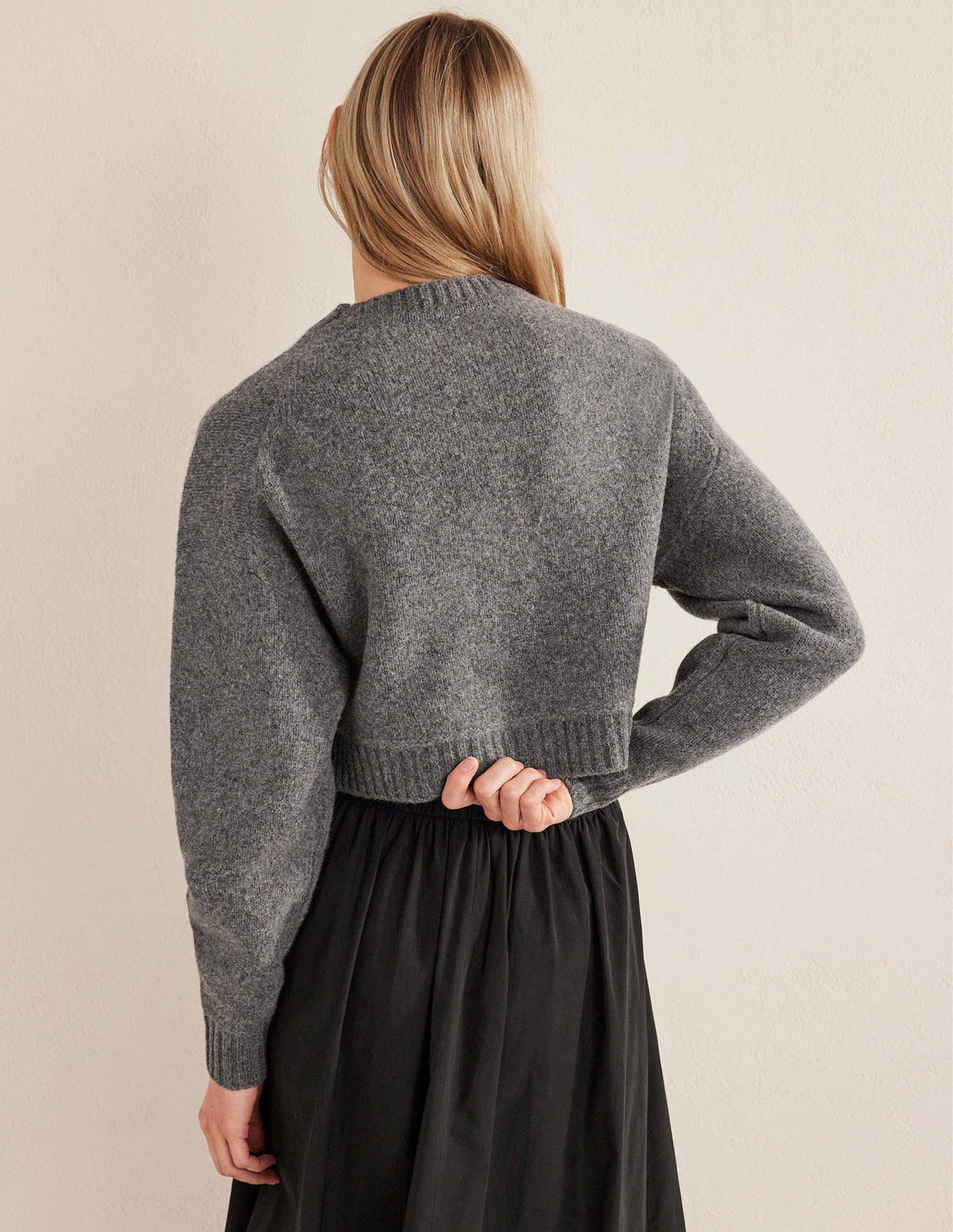 Cardigan mit Zierknöpfen-Dunkelgrau Melange-3