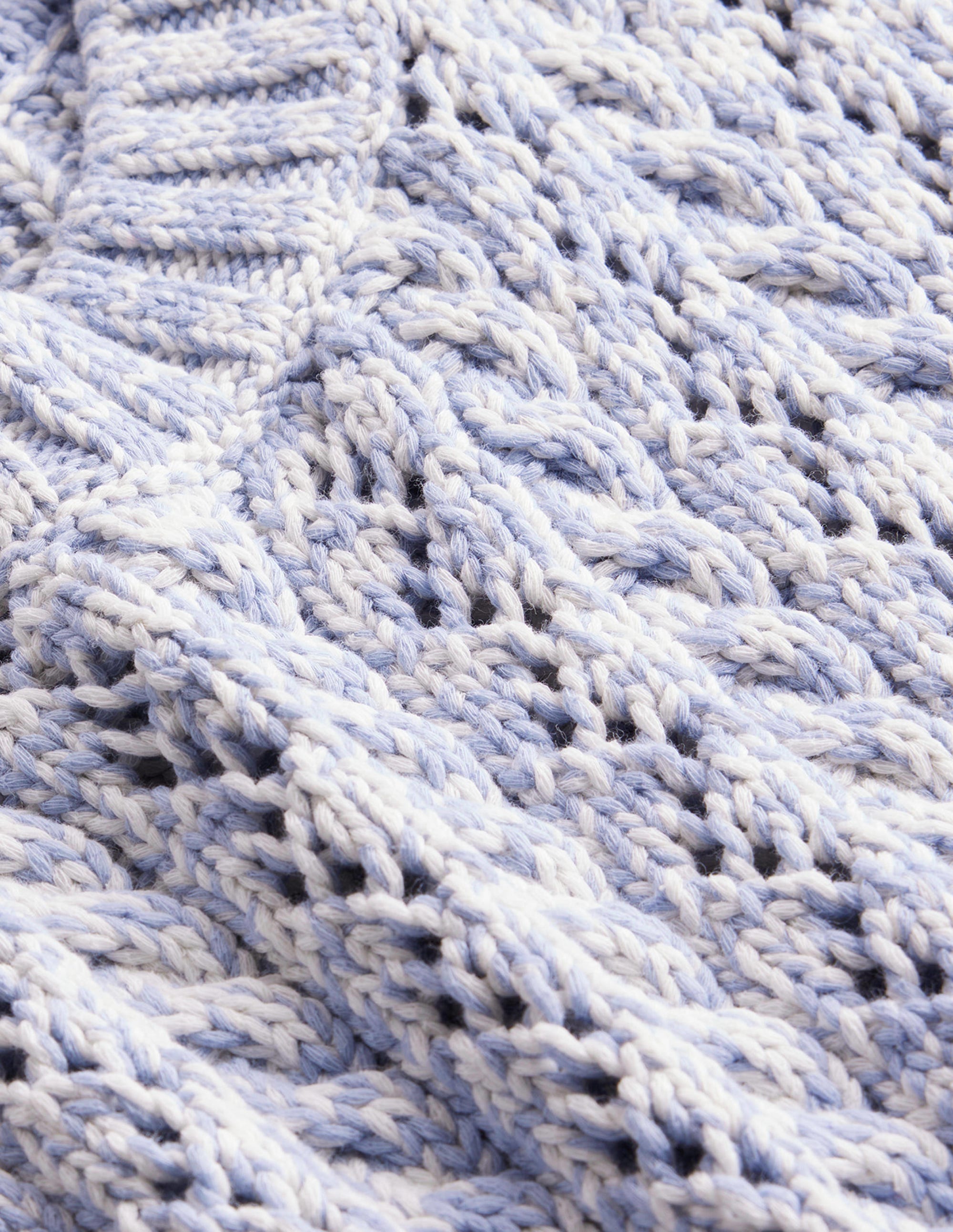 Cable Knit Tank-Blue Blizzard, Ivory Marl - Image 8