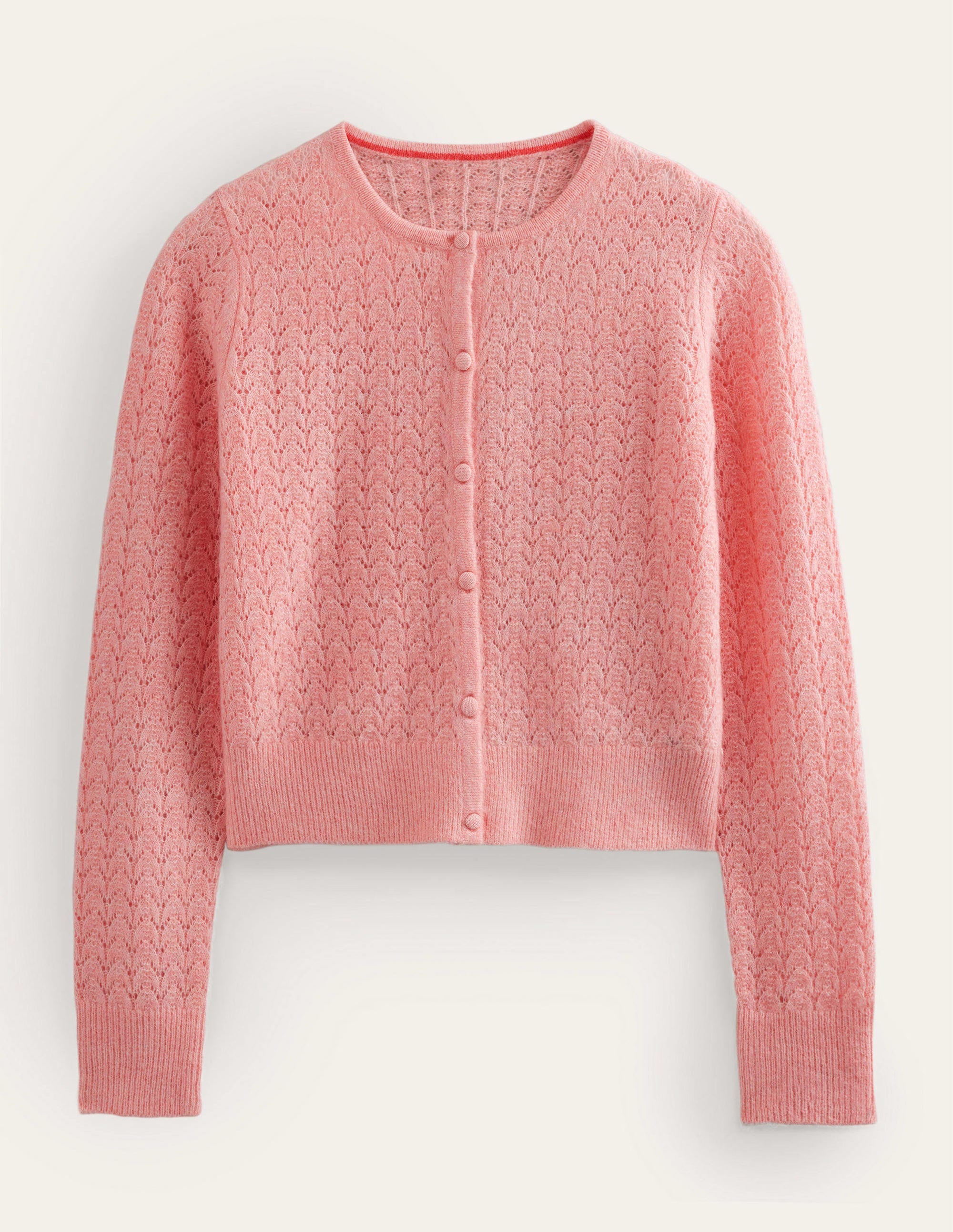 Langärmliger Pointelle-Cardigan-Dahlien-Rosa - Image 6