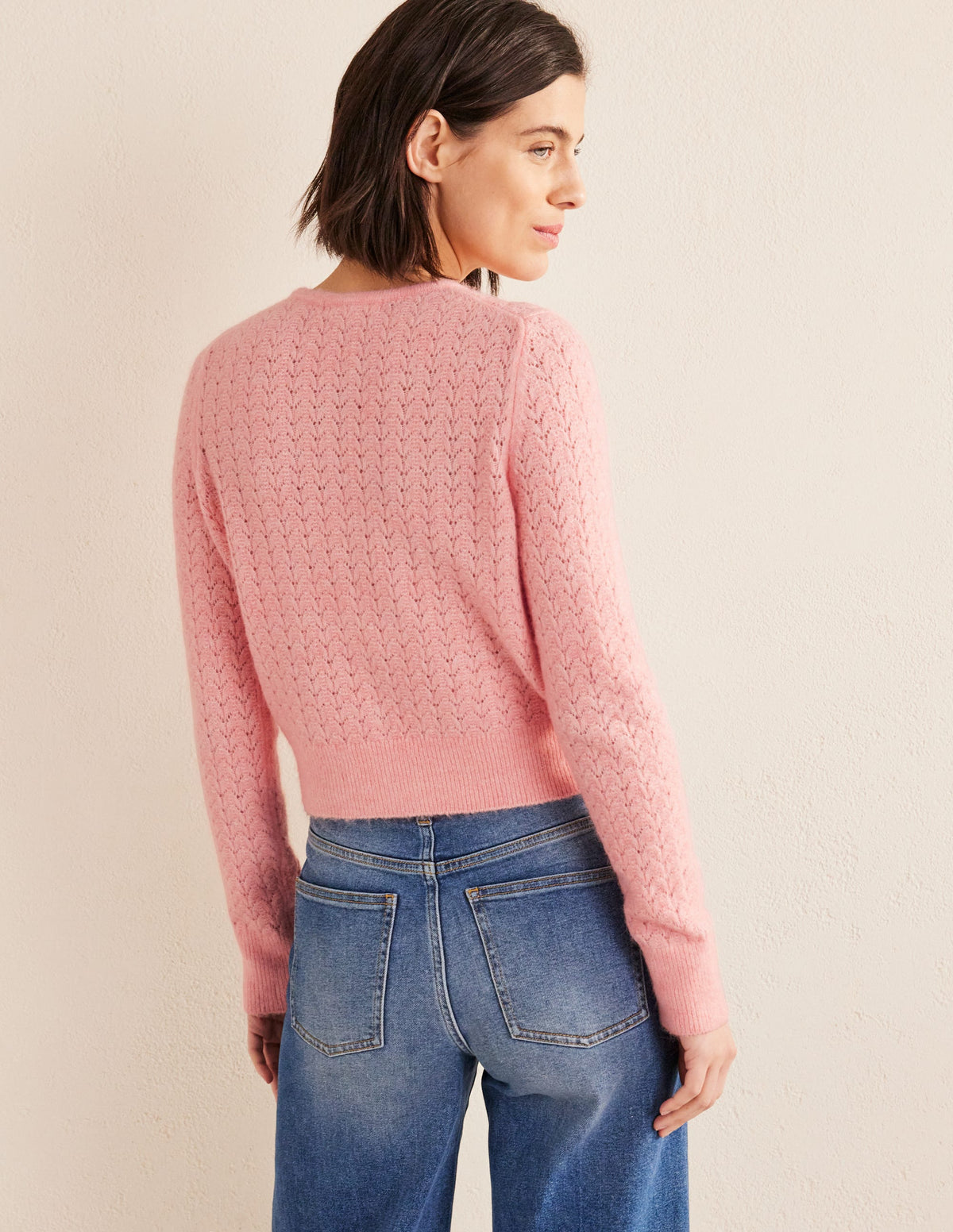 Langärmliger Pointelle-Cardigan-Dahlien-Rosa-3