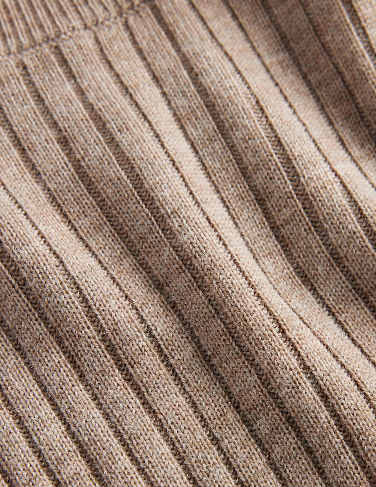 Rippstrickpullover aus Merinowolle-Dunkles Nerzbraun Melange - Image 6